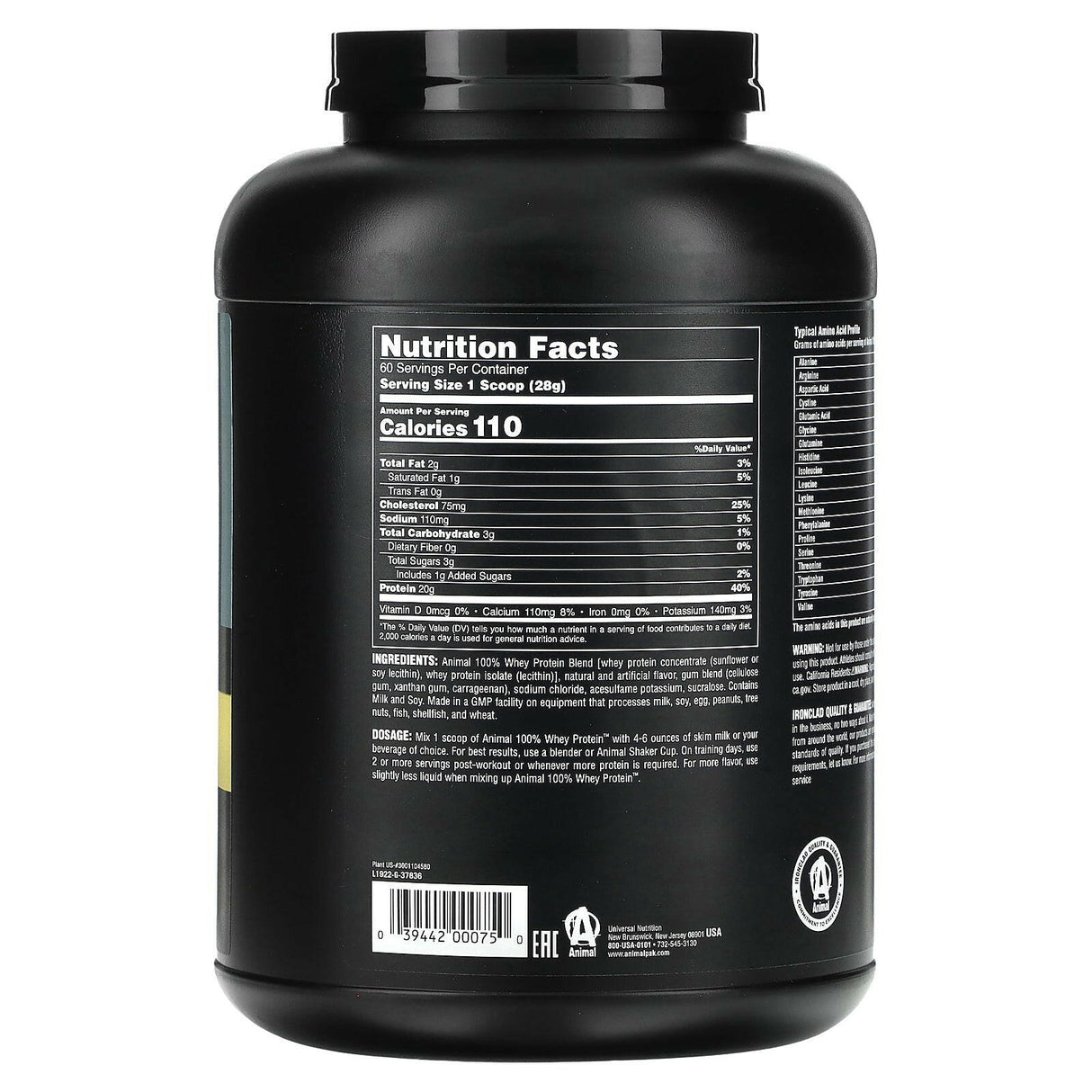 Animal, 100% Whey Protein Powder, Classic Vanilla, 4 lb (1.81 kg) - Supply Center USA