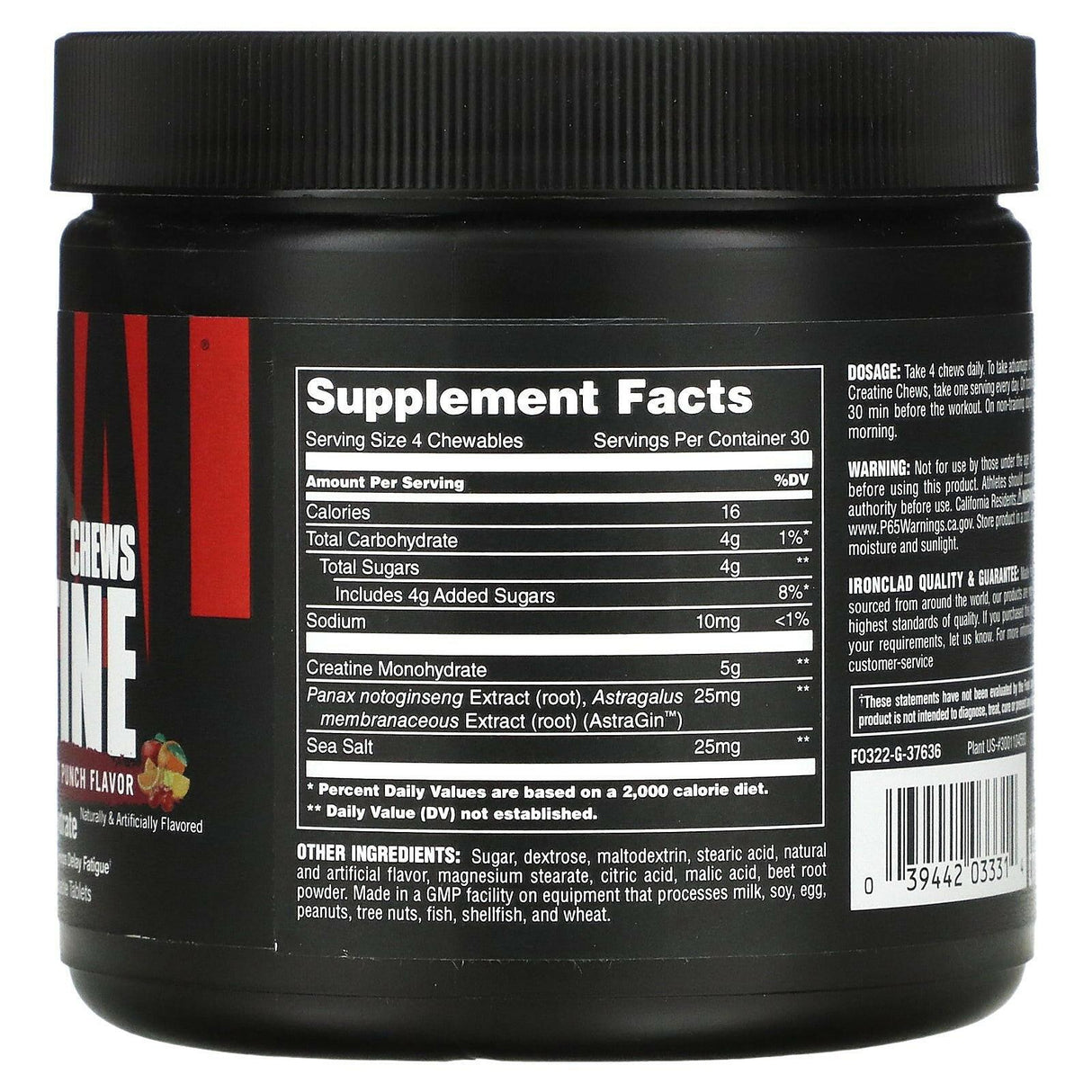 Animal, Creatine Chews, Fruit Punch, 120 Chewable Tablets - Supply Center USA