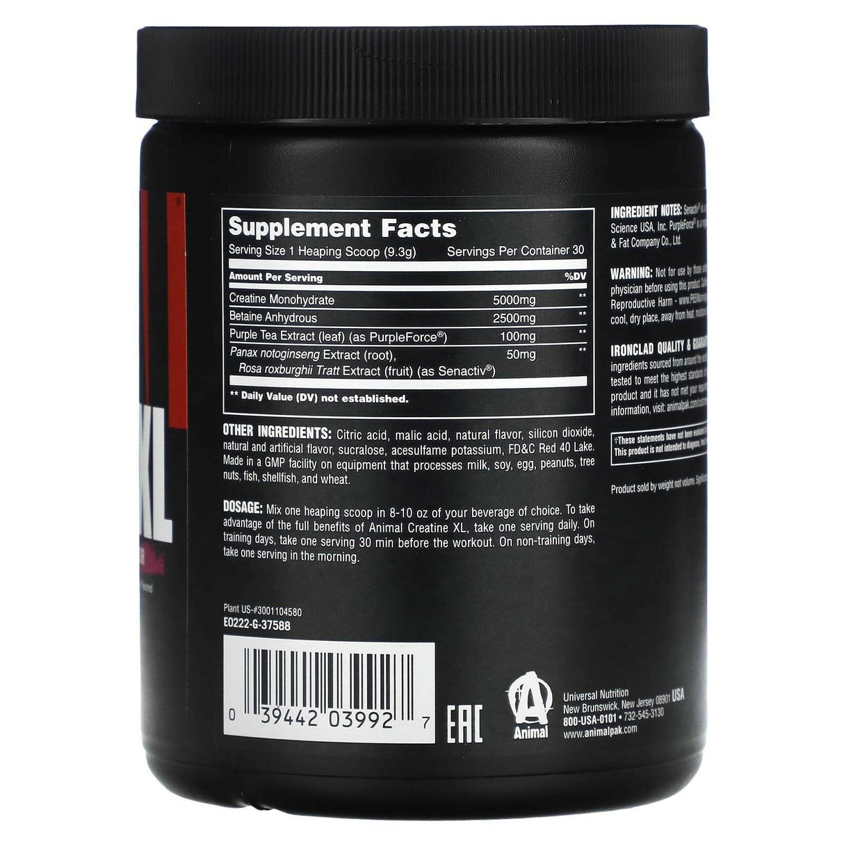 Animal, Creatine XL Powder, Watermelon, 9.84 oz (278 g) - Supply Center USA