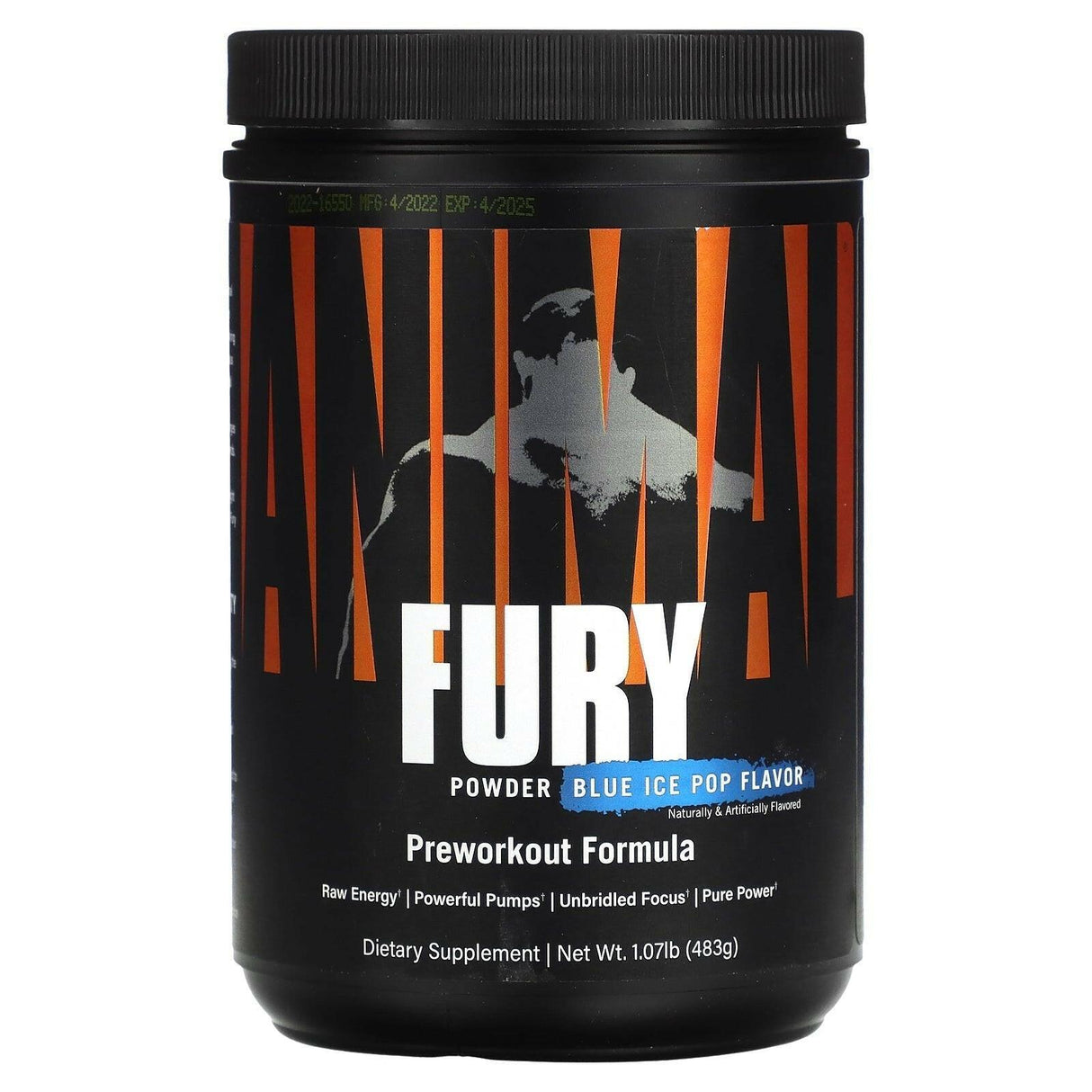 Animal, Fury Powder, Blue Raspberry, 1.1 lb (502 g) - Supply Center USA