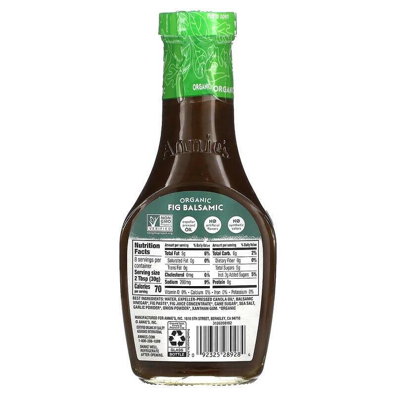 Annie's Homegrown, Organic Fig Balsamic Vinaigrette, 8 fl oz (236 ml) - Supply Center USA