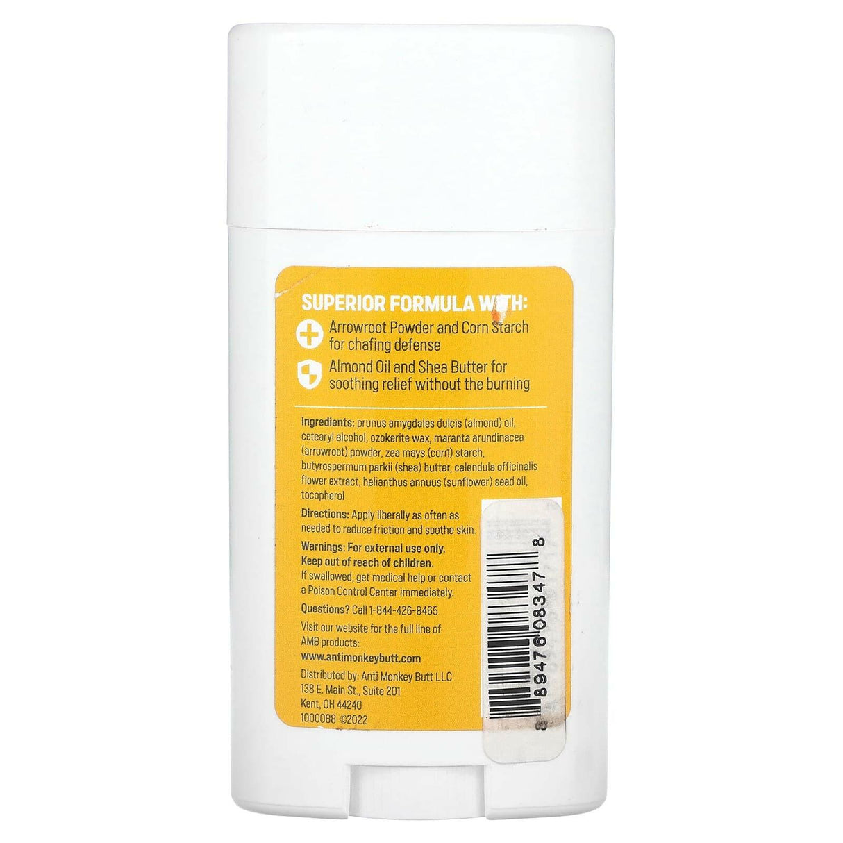 Anti Monkey Butt, Anti Friction Chafing Stick With Shea Butter, 1.7 oz (48 g) - Supply Center USA