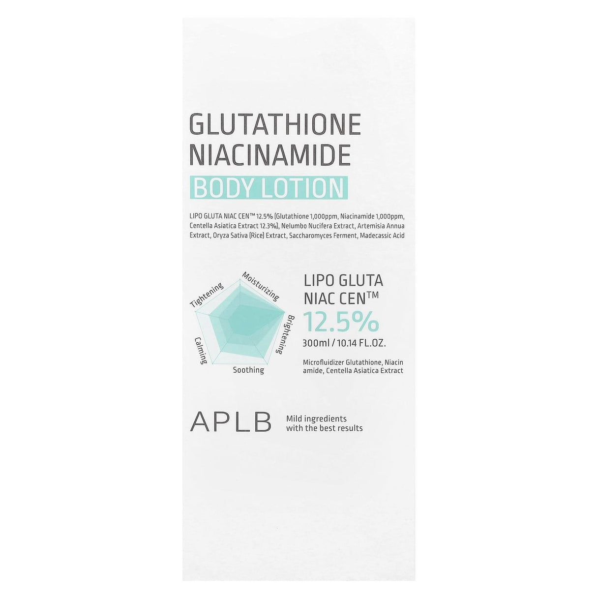 APLB, Glutathione Niacinamide Body Lotion , 10.14 fl oz (300 ml) - Supply Center USA