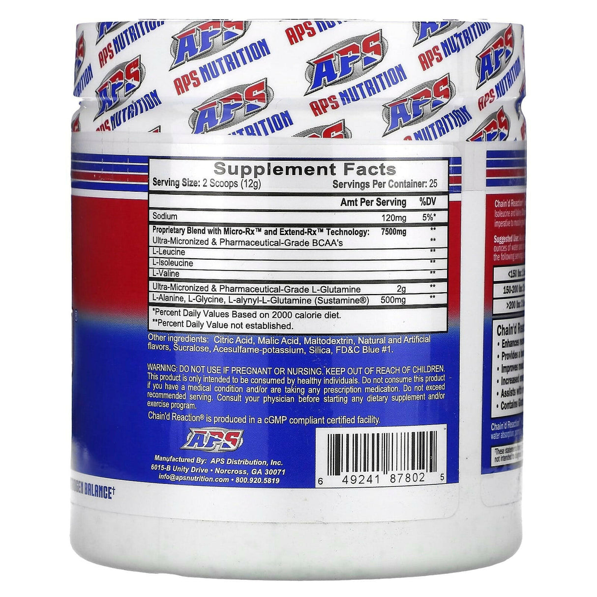 APS, Chain'd Reaction, Blue Raspberry, 10.58 oz (300 g) - Supply Center USA