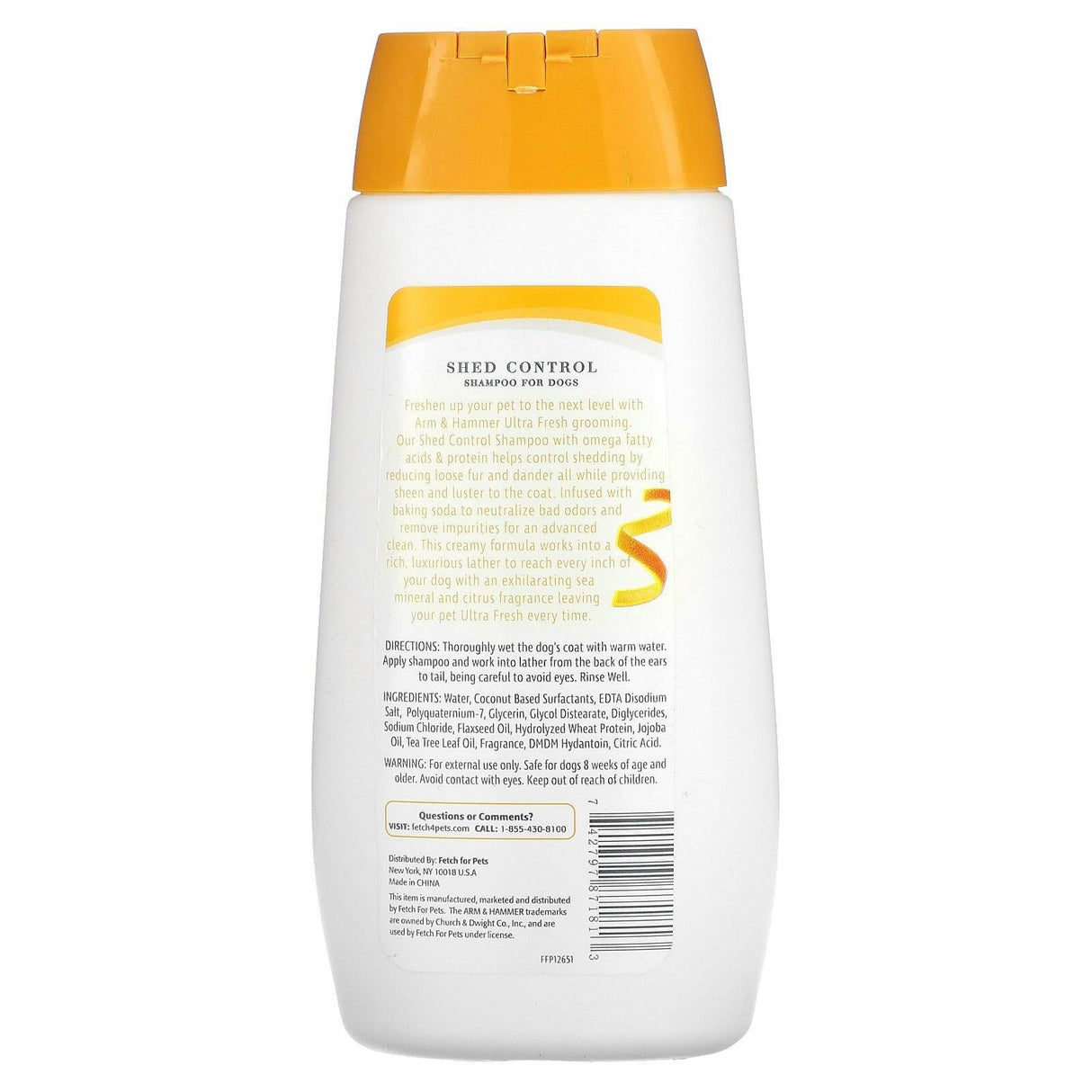 Arm & Hammer, Shed Control, Shampoo For Dogs, Citrus & Sea Mineral, 16 fl oz (473 ml) - Supply Center USA