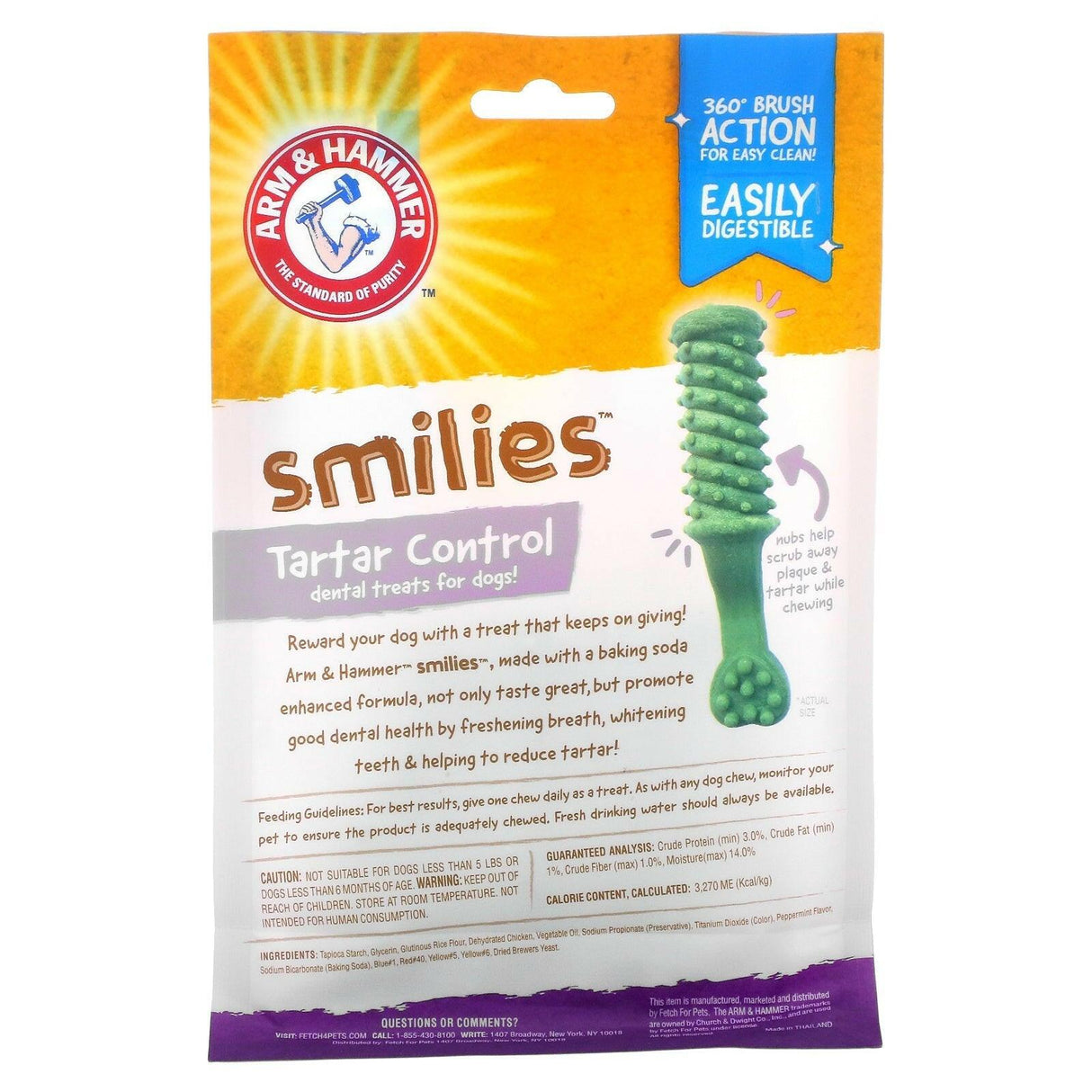 Arm & Hammer, Smilies, Tartar Control Dental Treats for Dogs, Medium, Mint, 8 Pieces - Supply Center USA