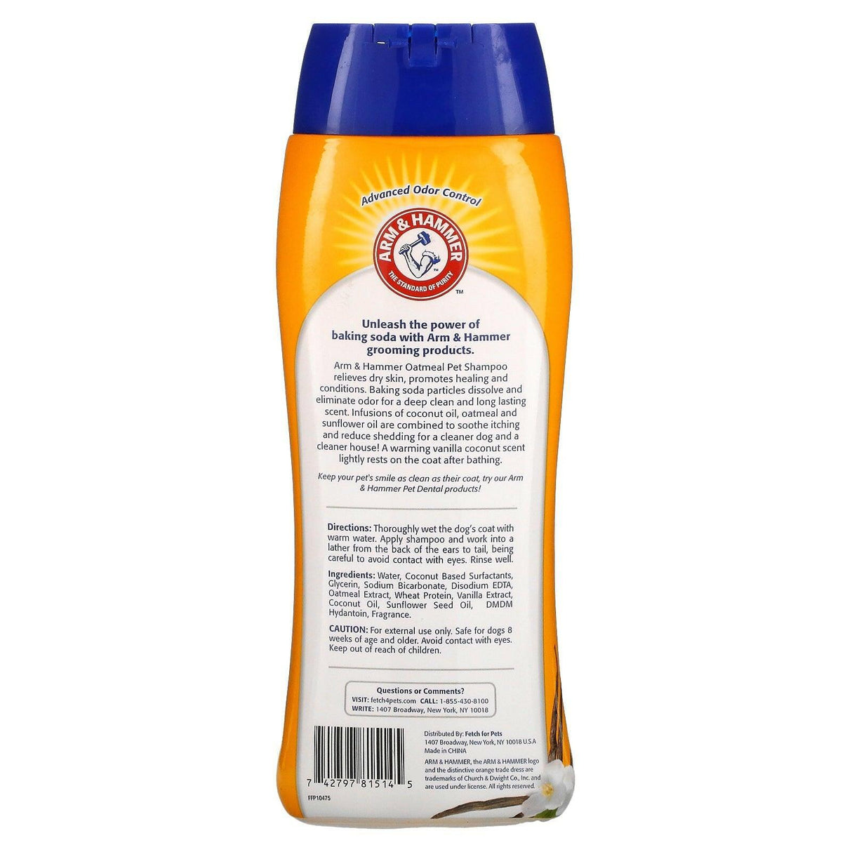 Arm & Hammer, Soothing Oatmeal Shampoo for Pets, Vanilla Coconut, 20 fl oz (591 ml) - Supply Center USA