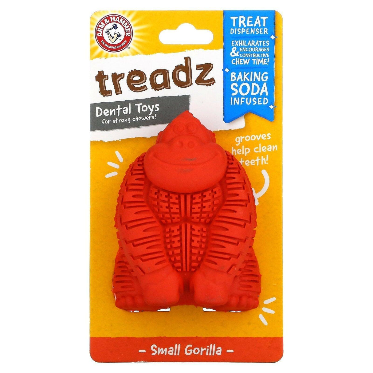 Arm & Hammer, Treadz, Dental Toys for Strong Chewers, Small Gorilla, 1 Toy - Supply Center USA