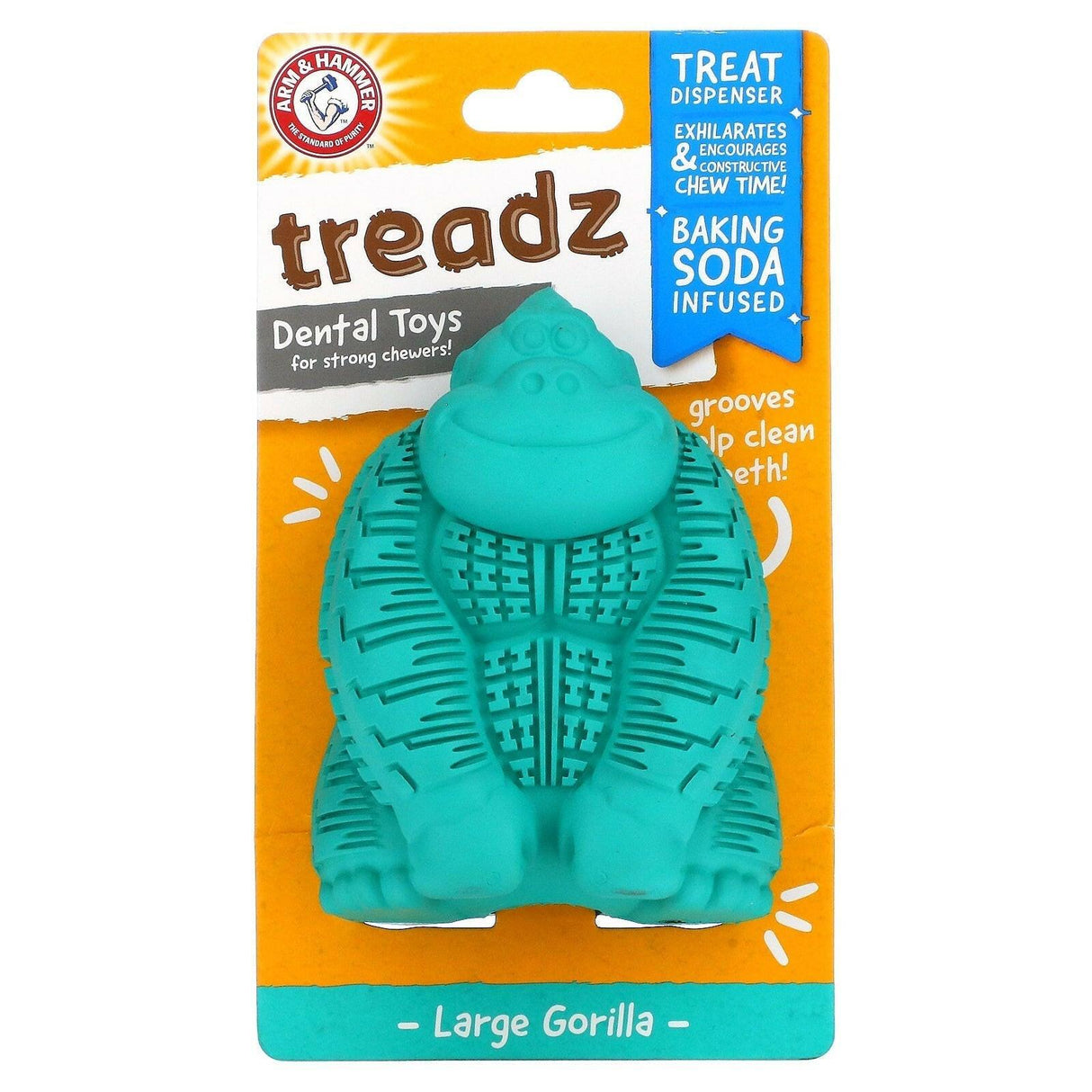Arm & Hammer, Treadz, Dental Toys for Strong Chewers, Small Gorilla, 1 Toy - Supply Center USA