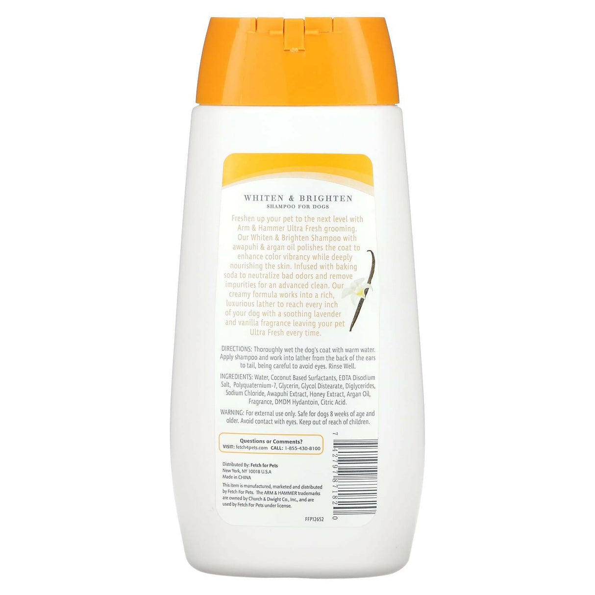 Arm & Hammer, Ultra Fresh, Whiten & Brighten Shampoo For Dogs, Lavender & Vanilla, 16 fl oz (473 ml) - Supply Center USA
