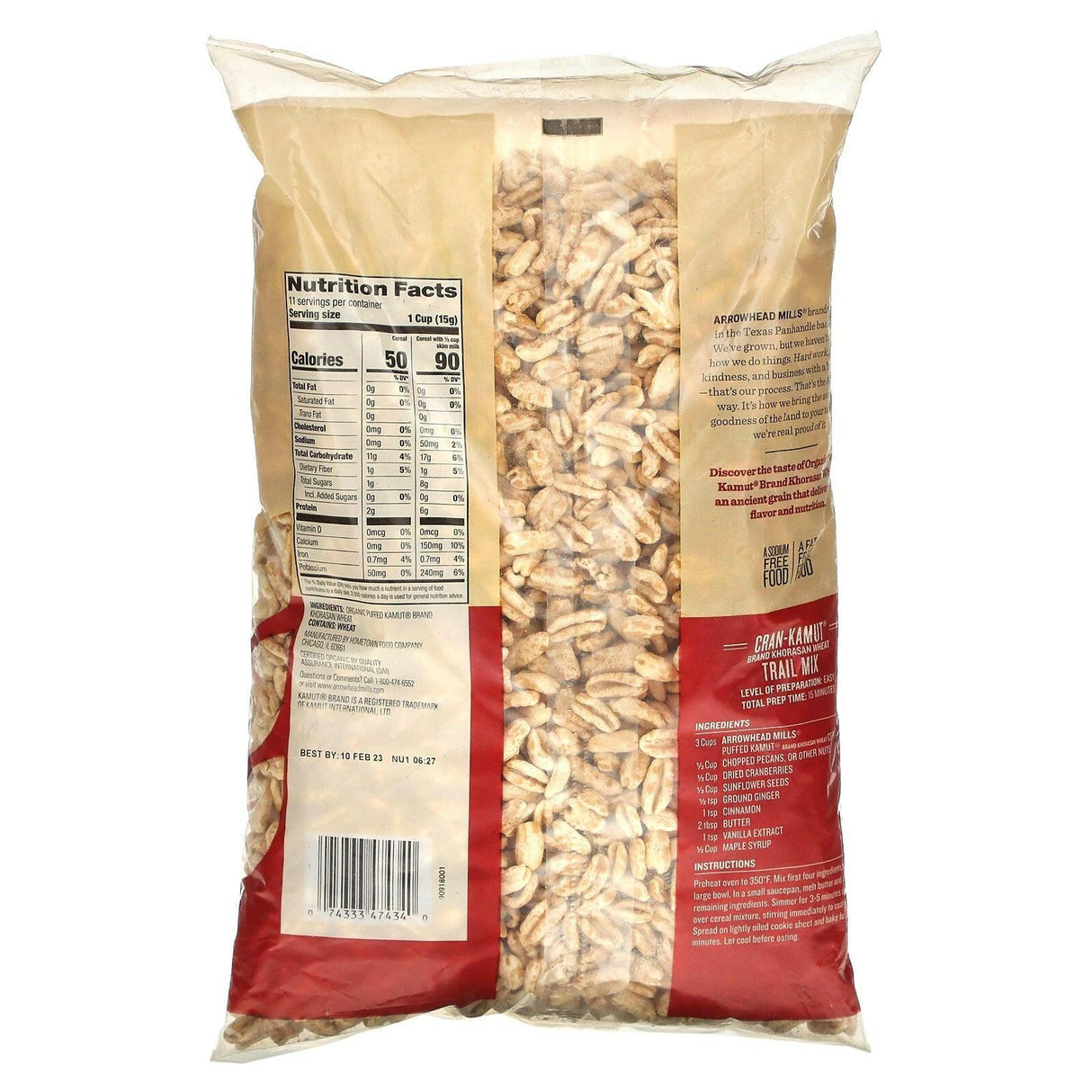 Arrowhead Mills, Organic Puffed Kamut Cereal, 6 oz (170 g) - Supply Center USA