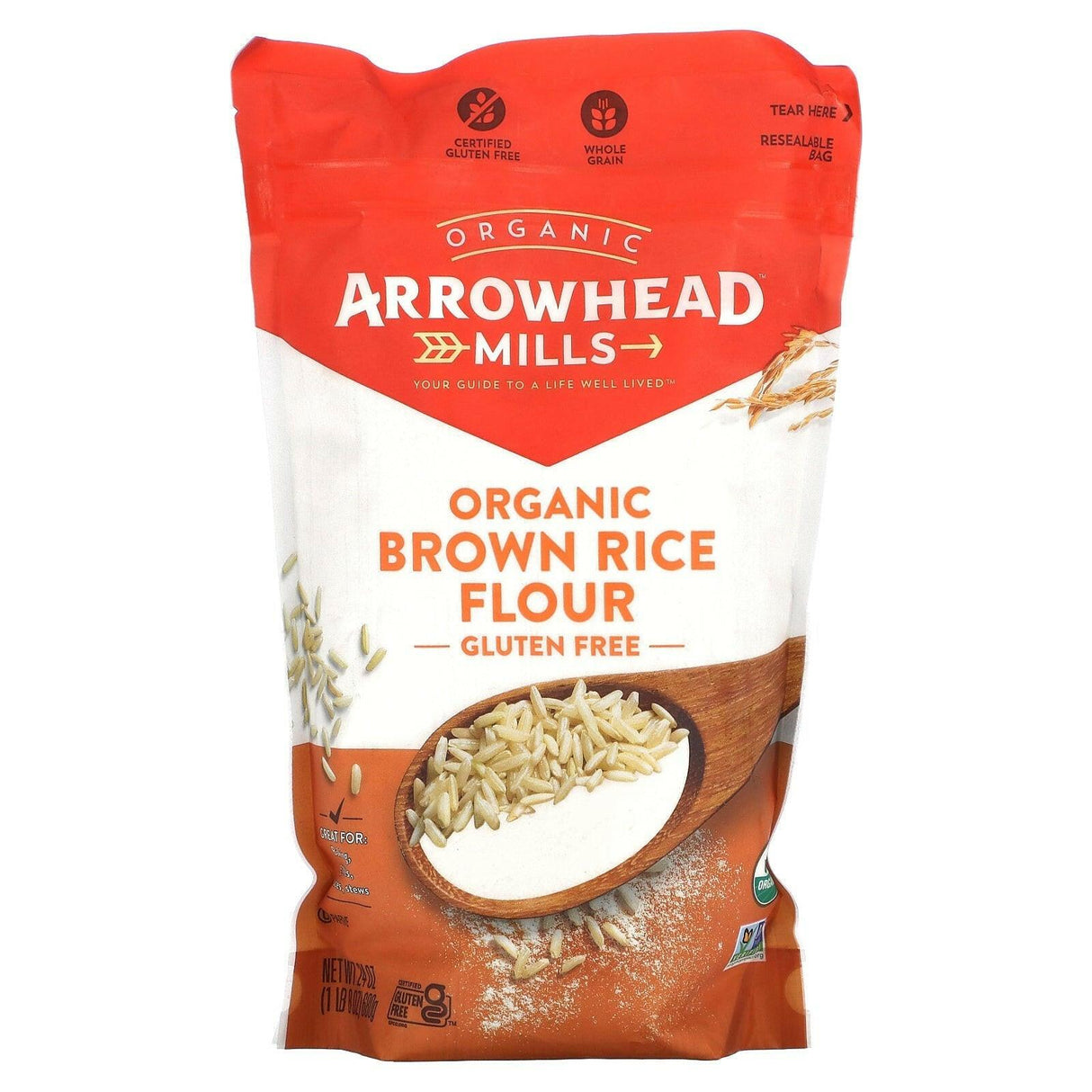 Arrowhead Mills, Organic Whole Wheat Flour, Stone Ground, 22 oz (623 g) - Supply Center USA