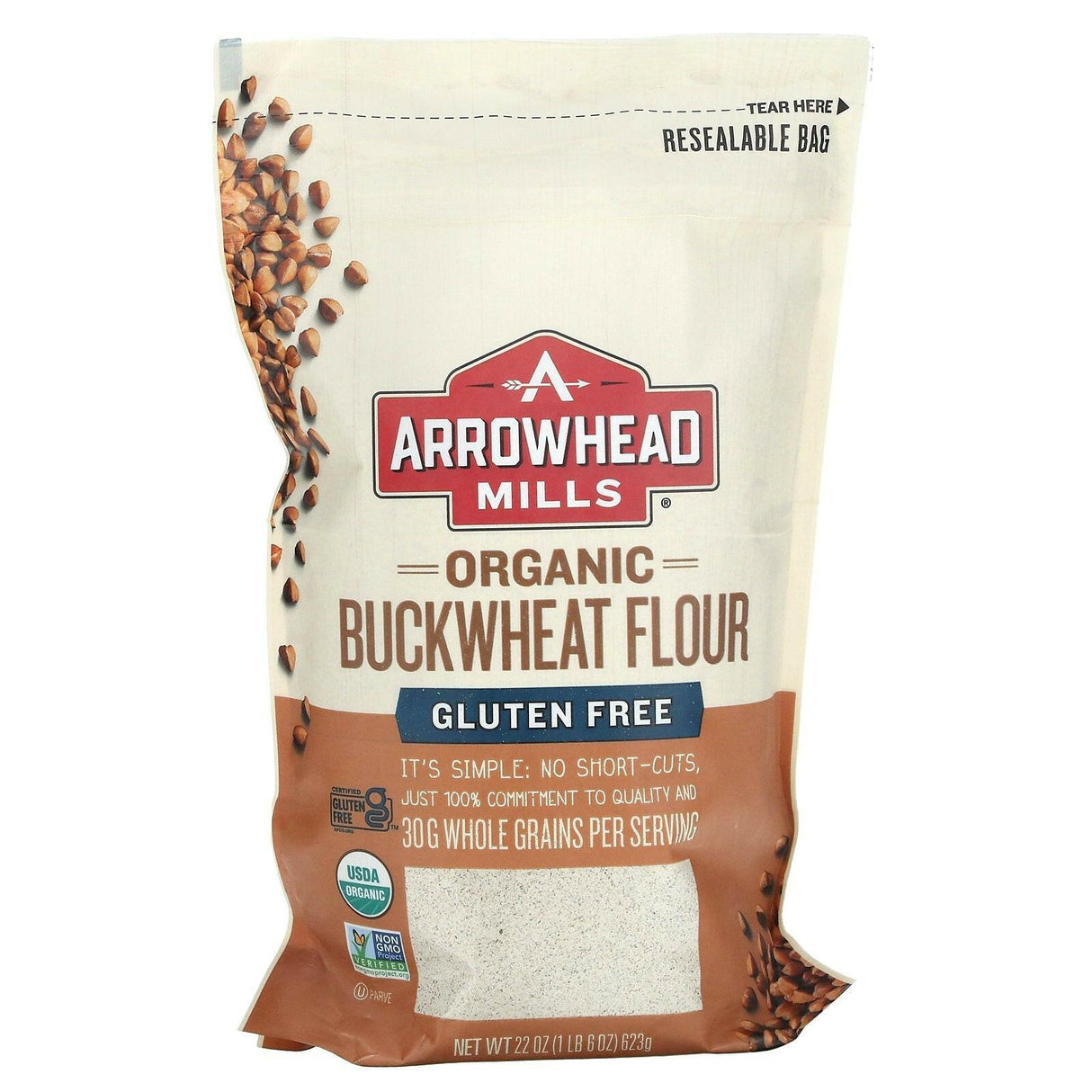 Arrowhead Mills, Organic Whole Wheat Flour, Stone Ground, 22 oz (623 g) - Supply Center USA