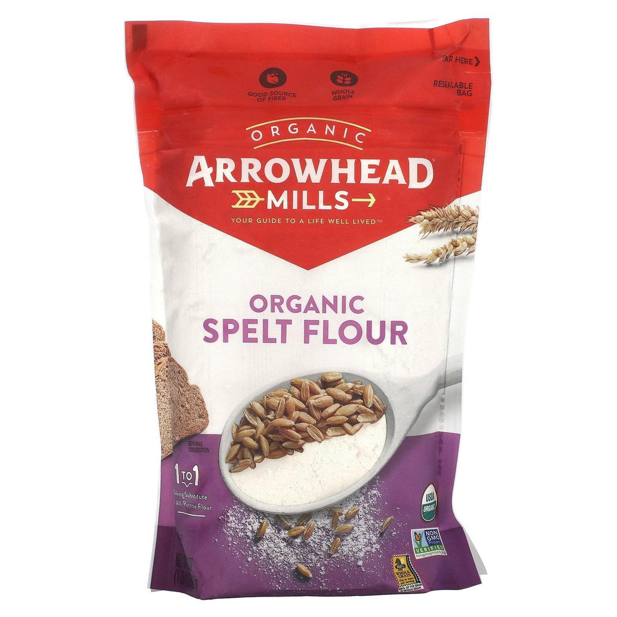 Arrowhead Mills, Organic Whole Wheat Flour, Stone Ground, 22 oz (623 g) - Supply Center USA