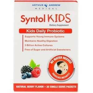 Arthur Andrew Medical, Syntol Kids, Kids Daily Probiotic, Natural Berry Flavor, 30 Single Serve Packets - Supply Center USA