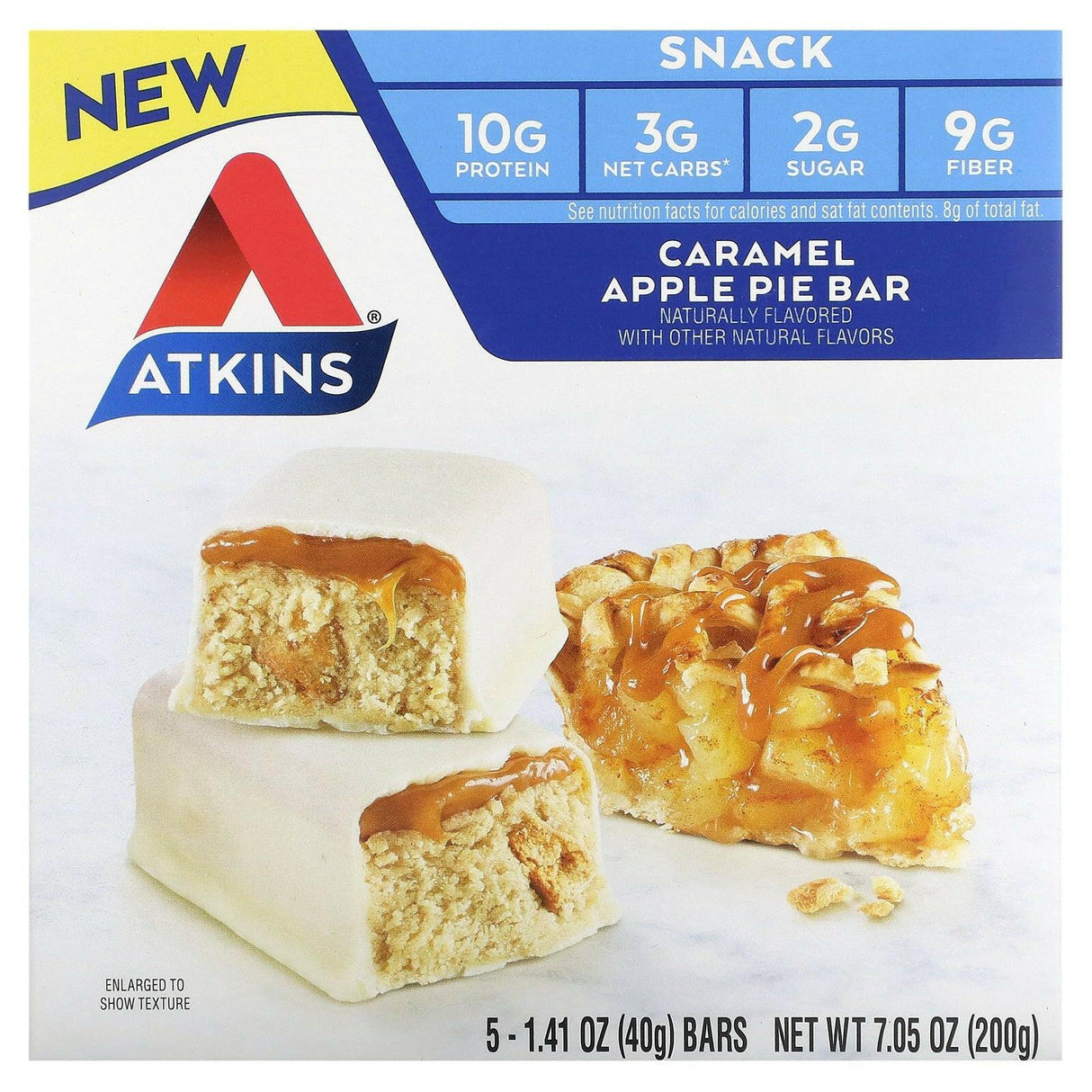 Atkins, Snack, Caramel Apple Pie Bar, 5 Bars, 1.41 oz (40 g) Each - Supply Center USA