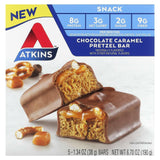 Atkins, Snack, Chocolate Caramel Pretzel Bar, 5 Bars, 1.34 oz (38 g) Each - Supply Center USA