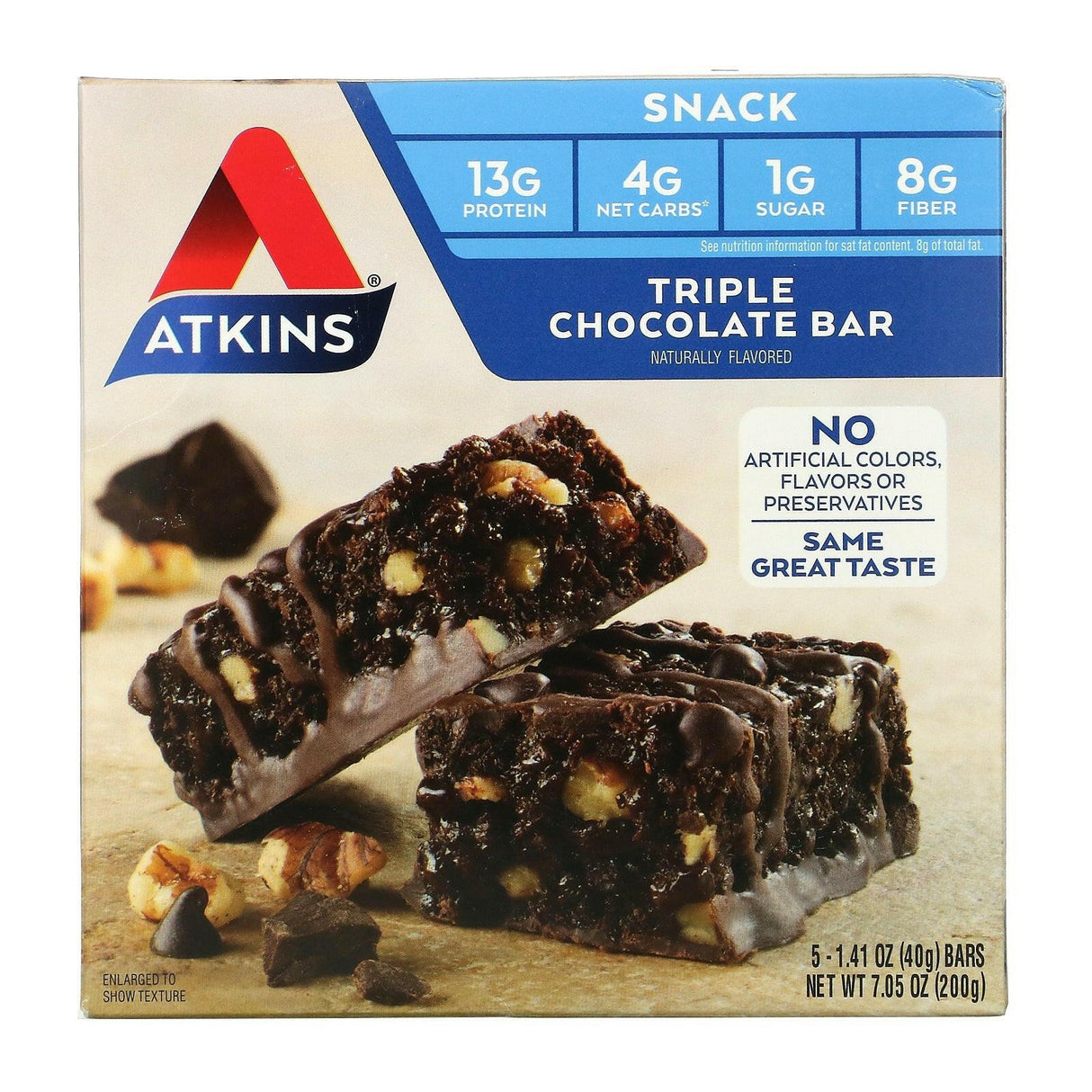Atkins, Snack, Chocolate Caramel Pretzel Bar, 5 Bars, 1.34 oz (38 g) Each - Supply Center USA