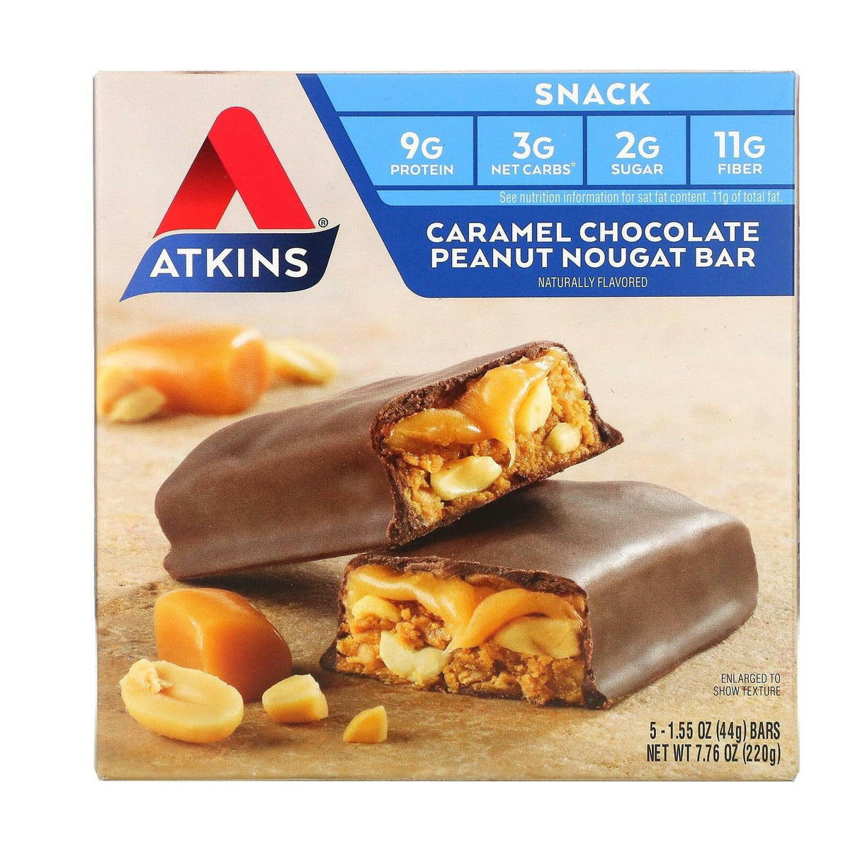 Atkins, Snack, Chocolate Caramel Pretzel Bar, 5 Bars, 1.34 oz (38 g) Each - Supply Center USA