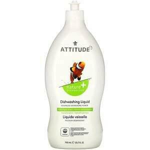 ATTITUDE, Dishwashing Liquid, Green Apple & Basil, 23.7 fl oz (700 ml) - Supply Center USA