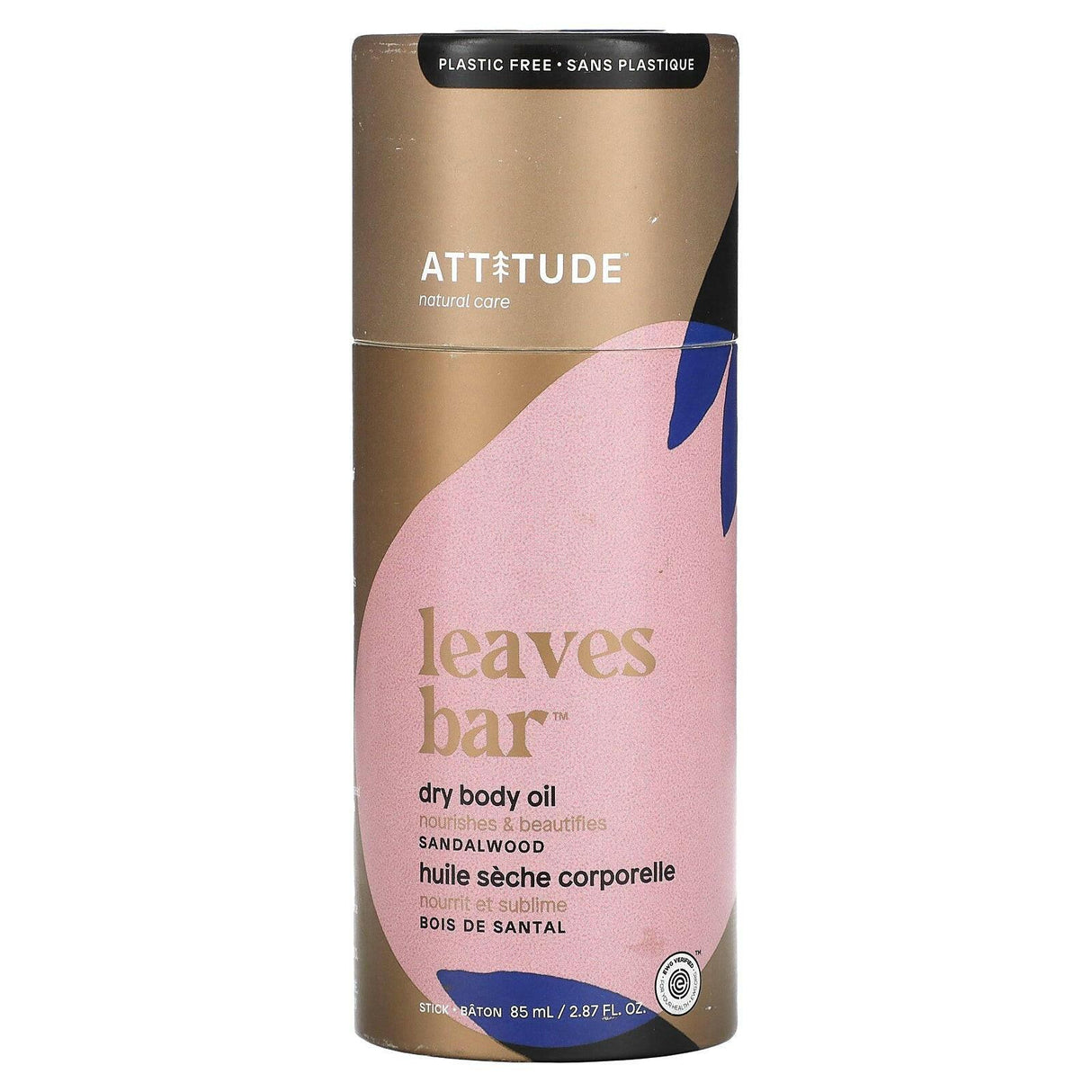 ATTITUDE, Leaves Bar, Dry Body Oil , Sandalwood, 1 Stick, 2.87 fl oz (85 ml) - Supply Center USA