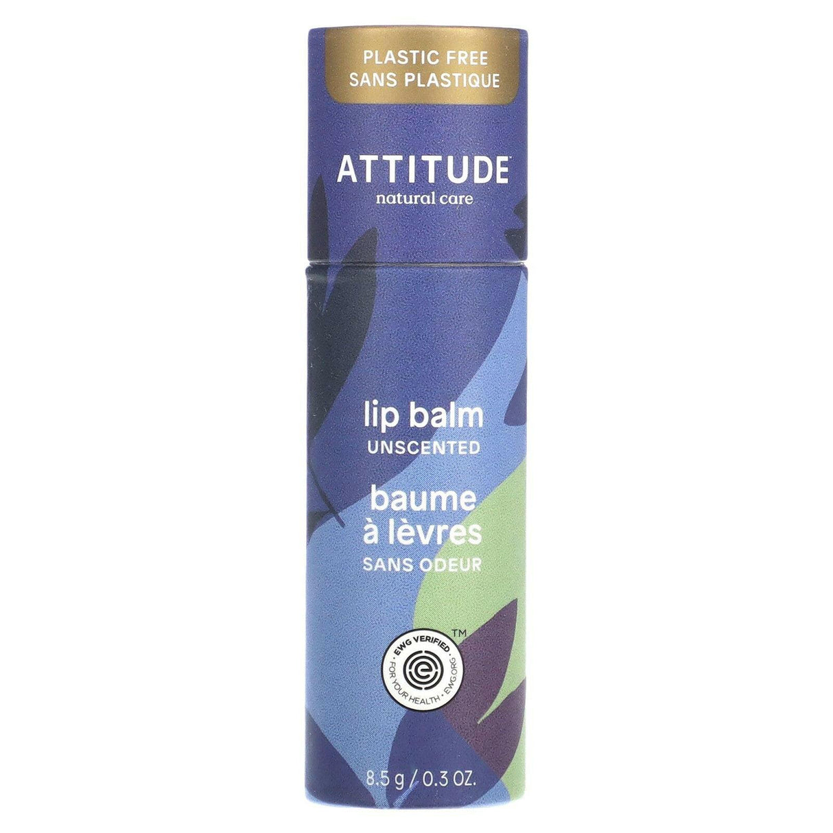 ATTITUDE, Leaves Bar, Lip Balm, Unscented, 0.3 oz (8.5 g) - Supply Center USA