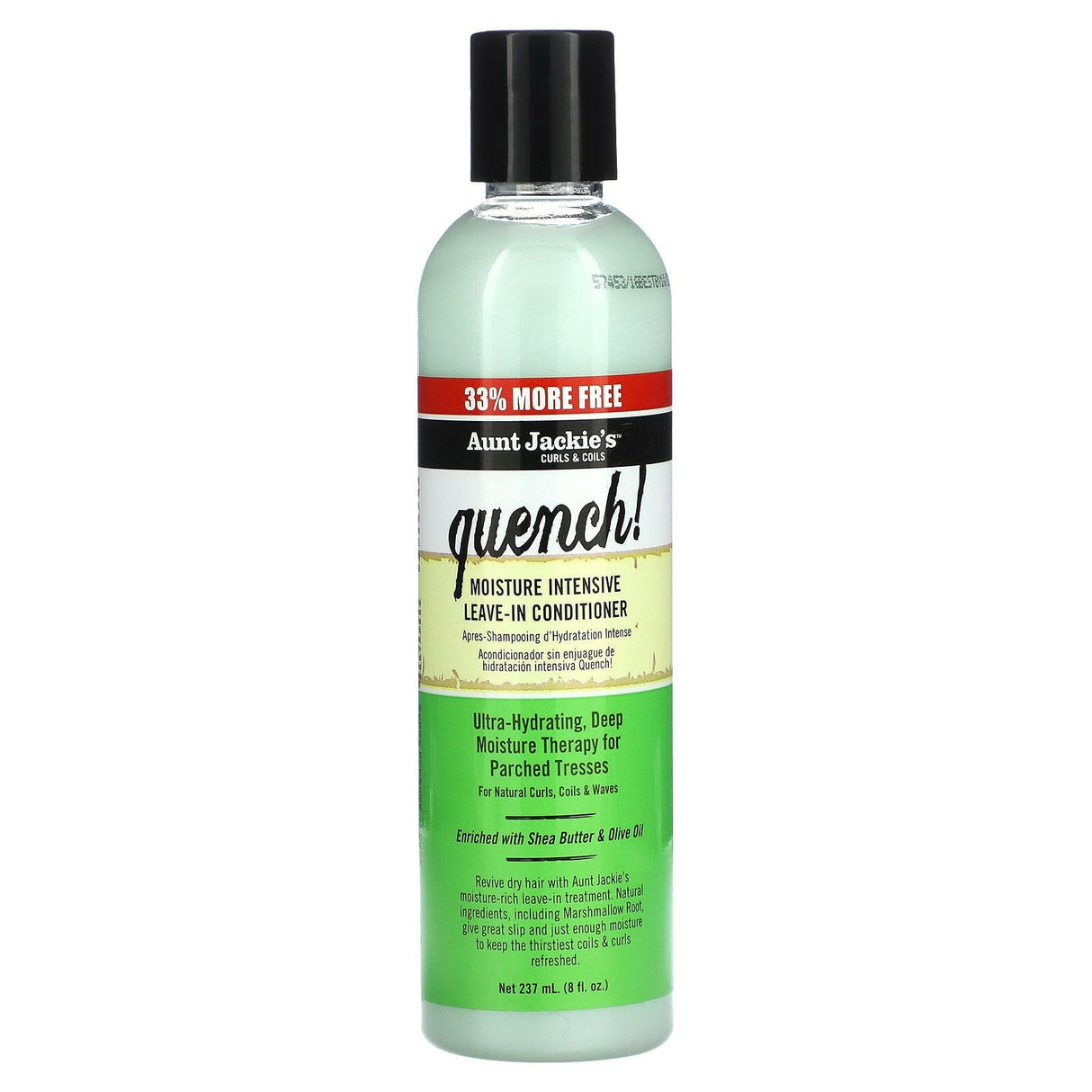 Aunt Jackie's Curls & Coils, Quench!, Moisture Intensive Leave-In Conditioner, 8 fl oz (237 ml) - Supply Center USA