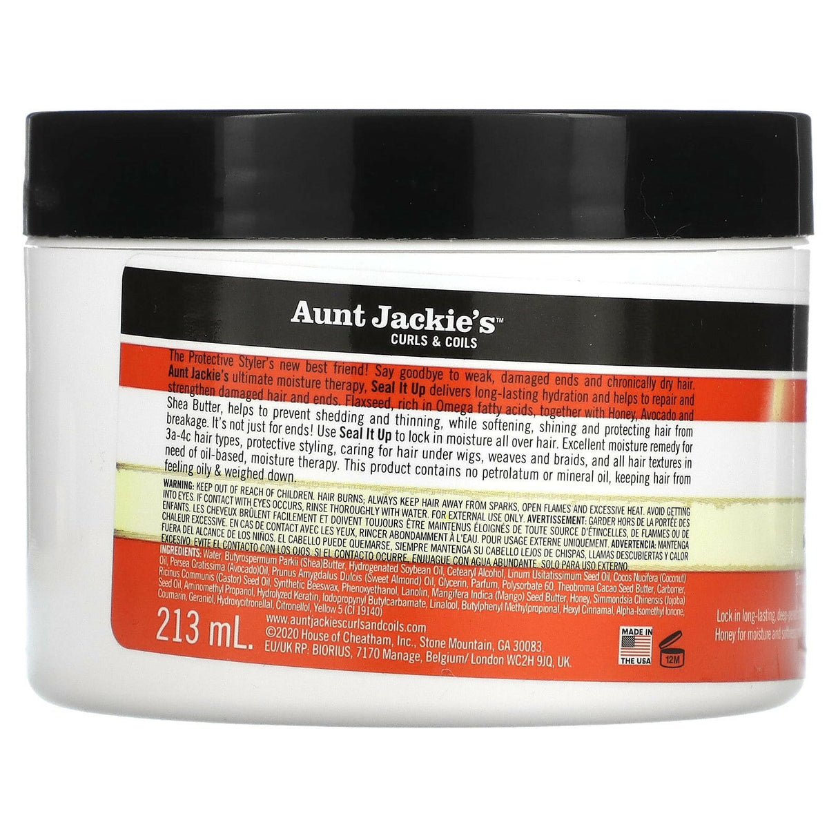 Aunt Jackie's Curls & Coils, Seal It Up, Hydrating Sealing Butter, 7.5 oz (213 g) - Supply Center USA