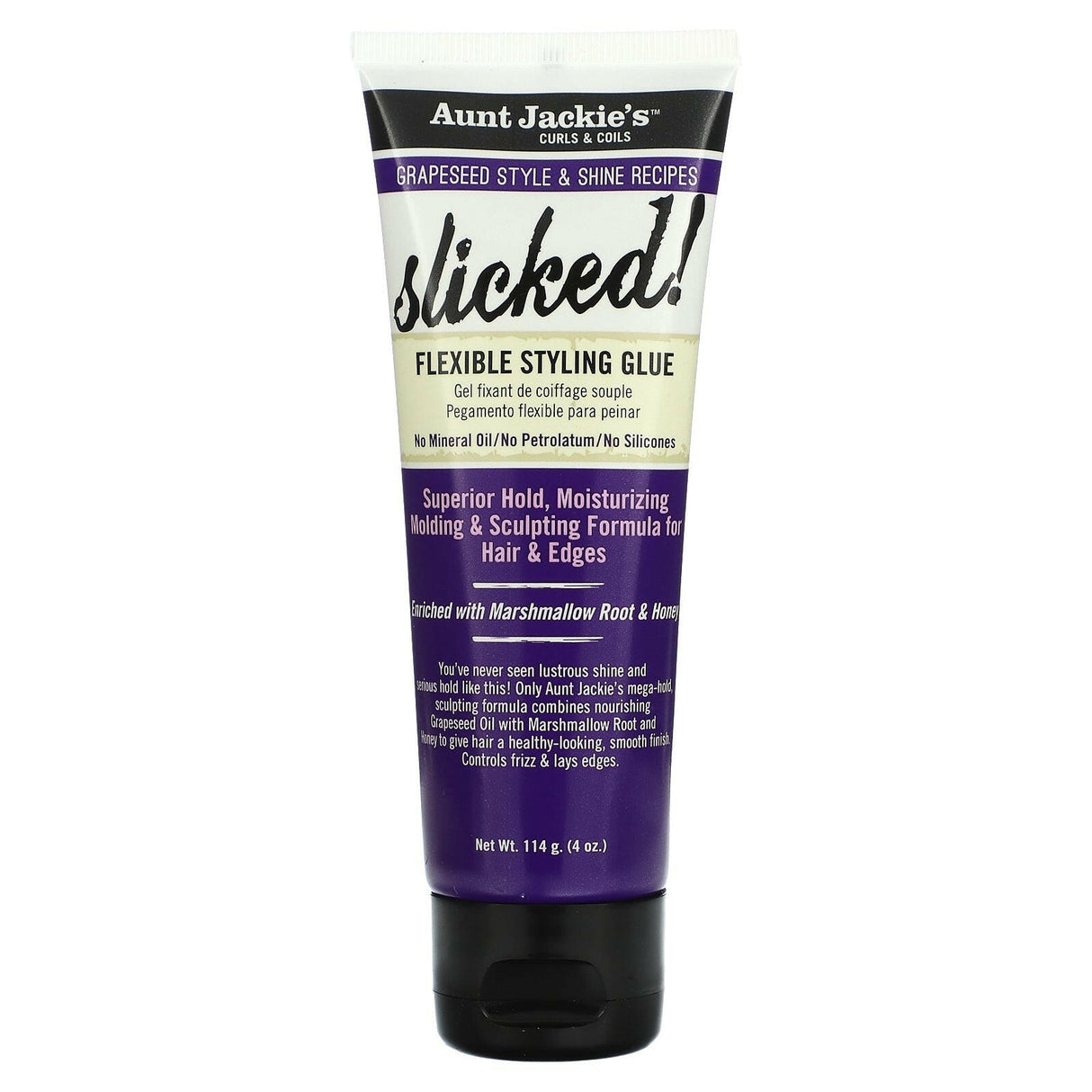 Aunt Jackie's Curls & Coils, Slicked!, Flexible Styling Glue, 4 oz (114 g) - Supply Center USA