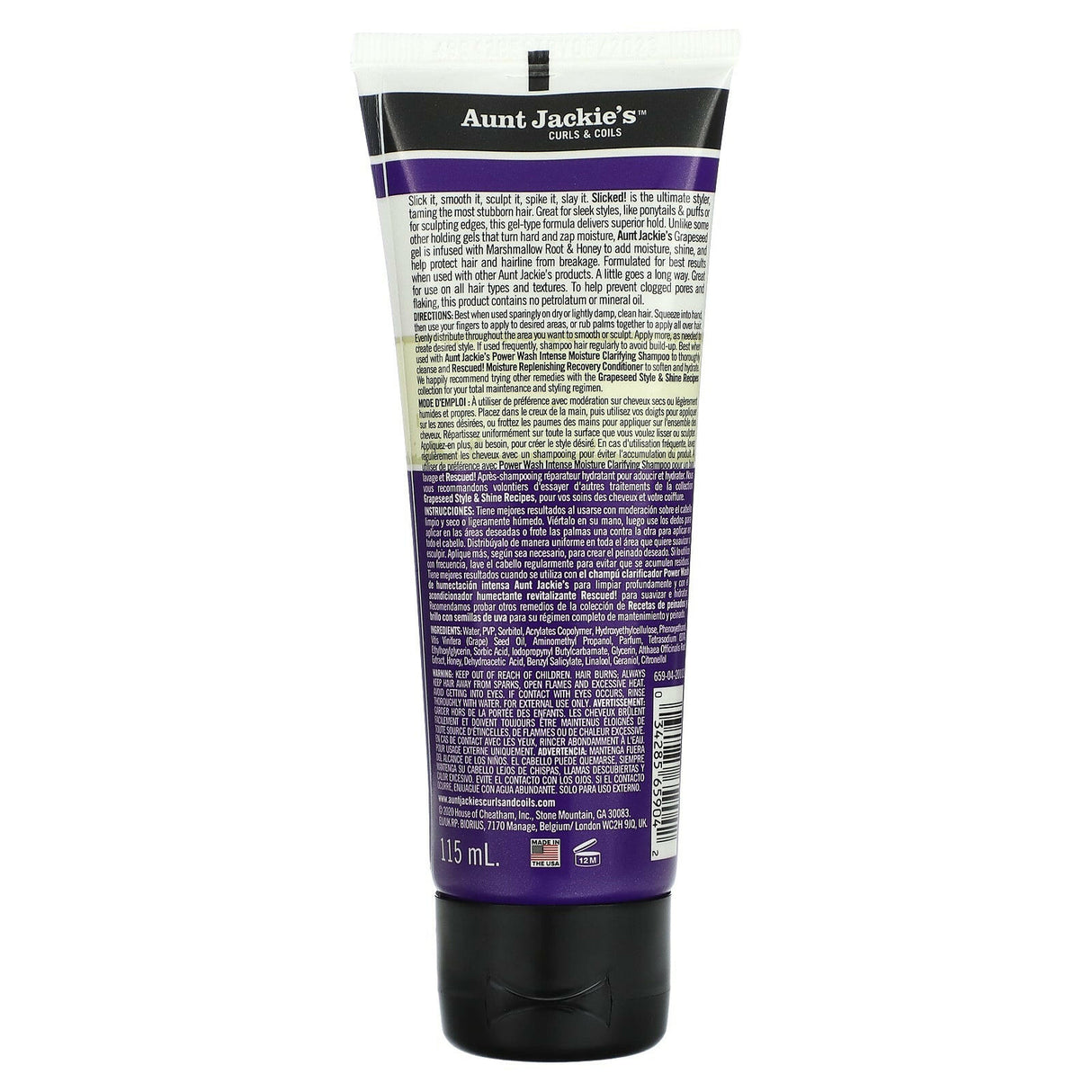 Aunt Jackie's Curls & Coils, Slicked!, Flexible Styling Glue, 4 oz (114 g) - Supply Center USA