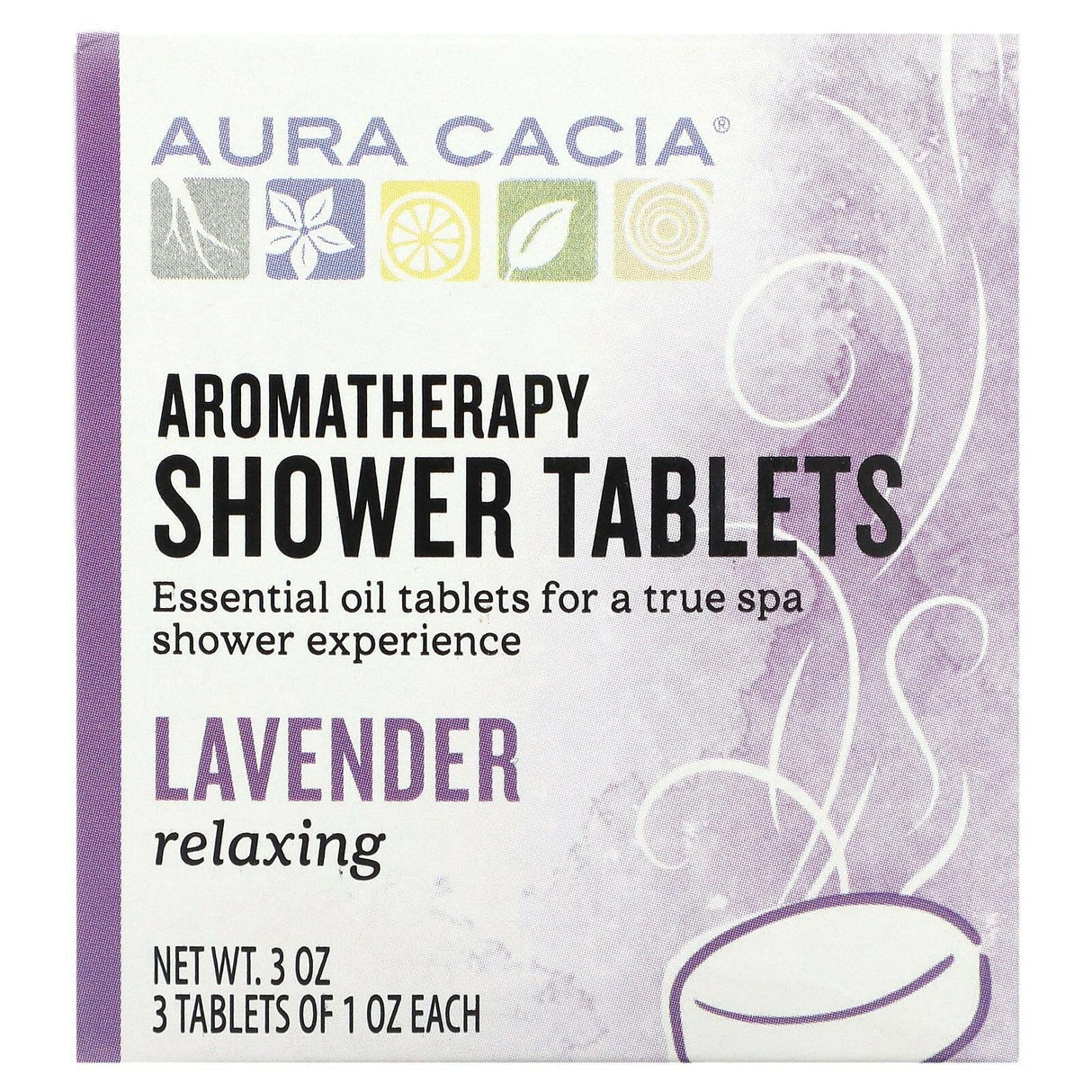 Aura Cacia, Aromatherapy Shower Tablets, Reviving Peppermint, 3 Tablets, 1 oz Each - Supply Center USA