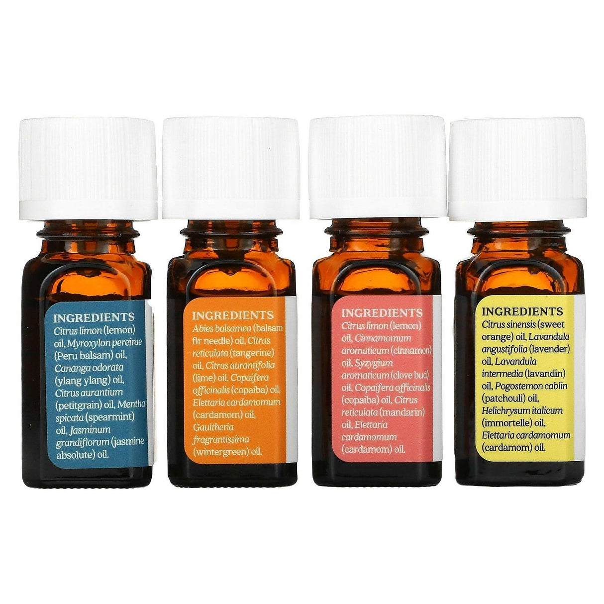 Aura Cacia, Journey Kit, Essential Oil Diffusion Blends, 4 Bottles, 0.25 fl oz (7.4 ml) Each - Supply Center USA