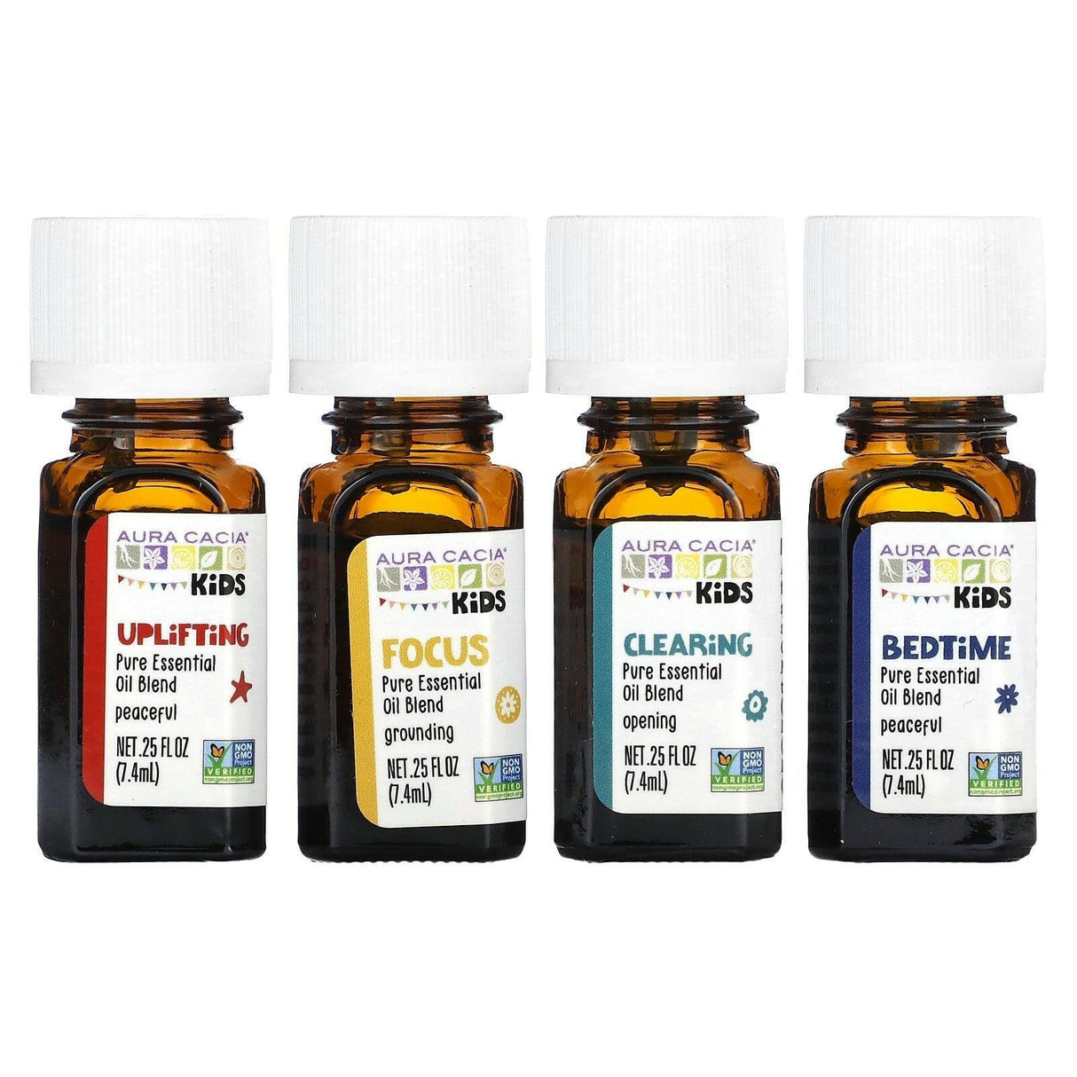 Aura Cacia, Kids, Pure Essential Oil Blend, Focus, 0.25 fl oz (7.4 ml) - Supply Center USA