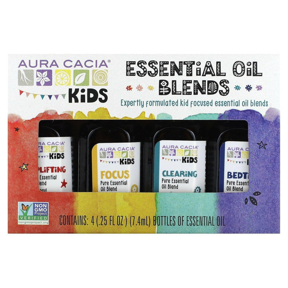 Aura Cacia, Kids, Pure Essential Oil Blend, Focus, 0.25 fl oz (7.4 ml) - Supply Center USA