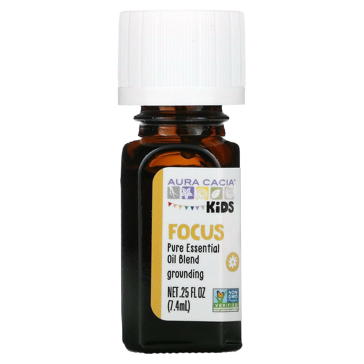 Aura Cacia, Kids, Pure Essential Oil Blend, Focus, 0.25 fl oz (7.4 ml) - Supply Center USA