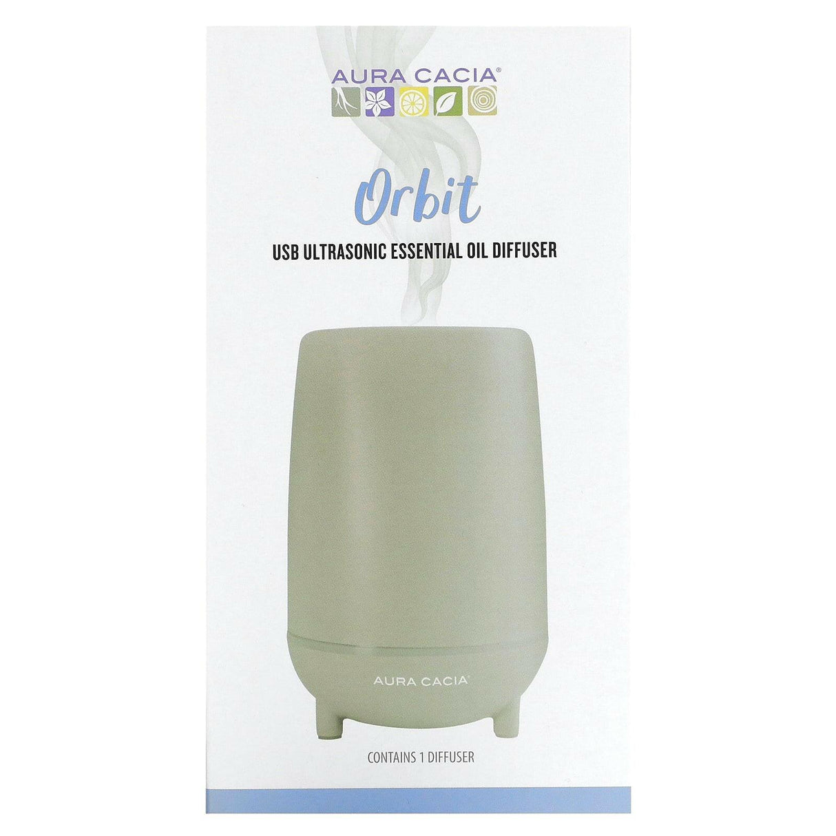 Aura Cacia, Orbit, USB Ultrasonic Essential Oil Diffuser, 1 Count - Supply Center USA