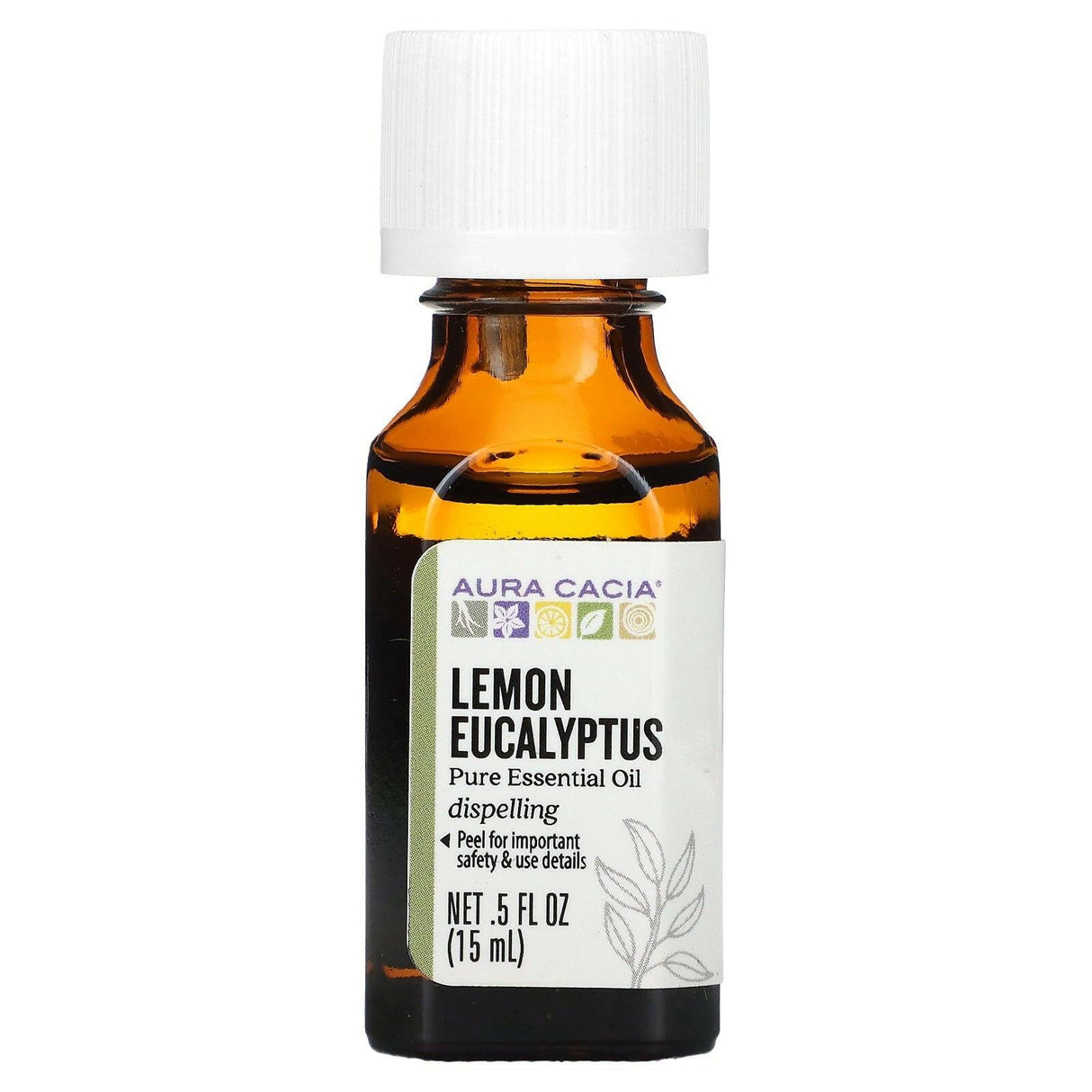 Aura Cacia, Pure Essential Oil, Lemon Eucalyptus, 0.5 fl oz (15 ml) - Supply Center USA