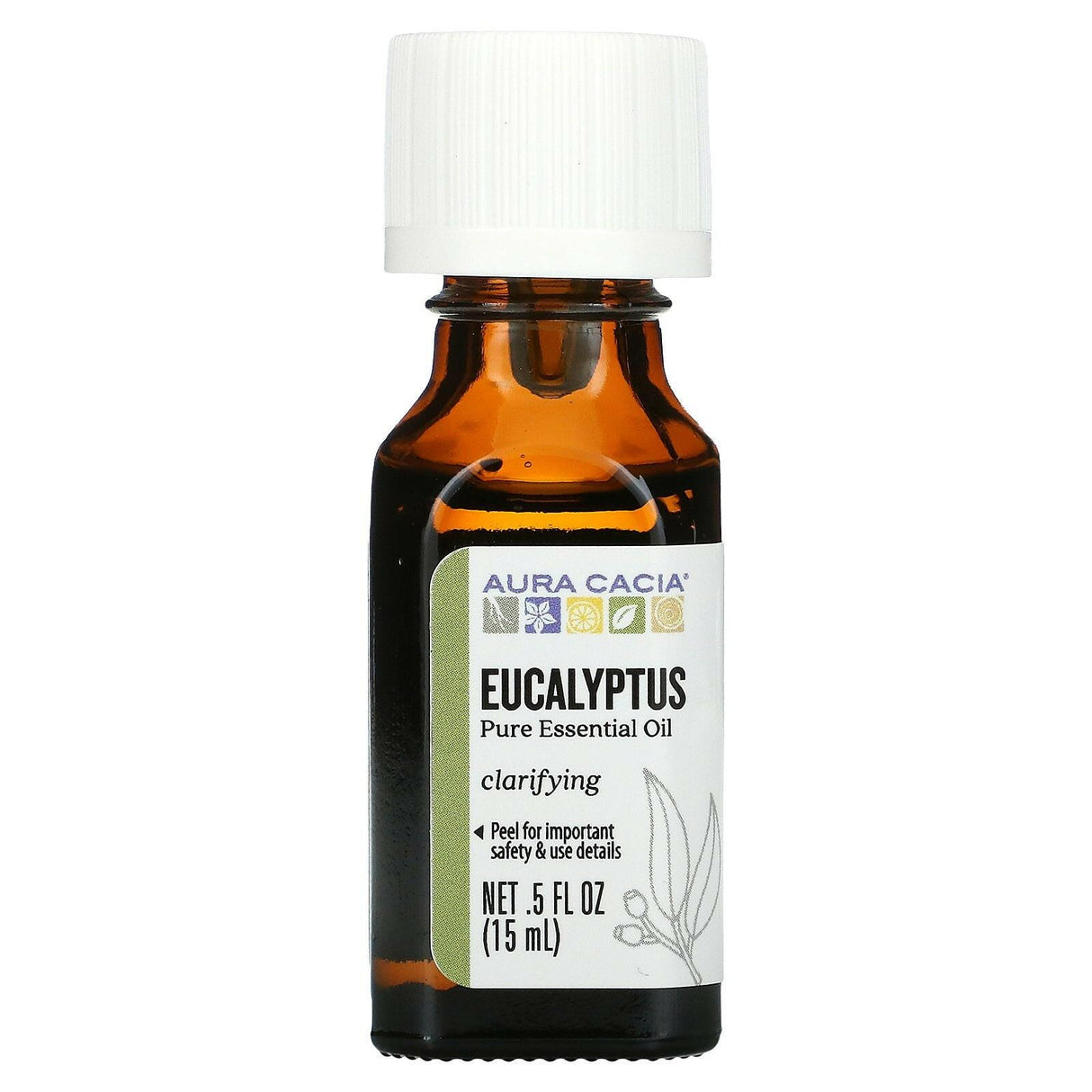 Aura Cacia, Pure Essential Oil, Lemon Eucalyptus, 0.5 fl oz (15 ml) - Supply Center USA