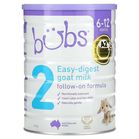 Aussie Bubs, Easy-Digest Goat Milk Follow-On Formula, 6-12 Months, 800 g - Supply Center USA