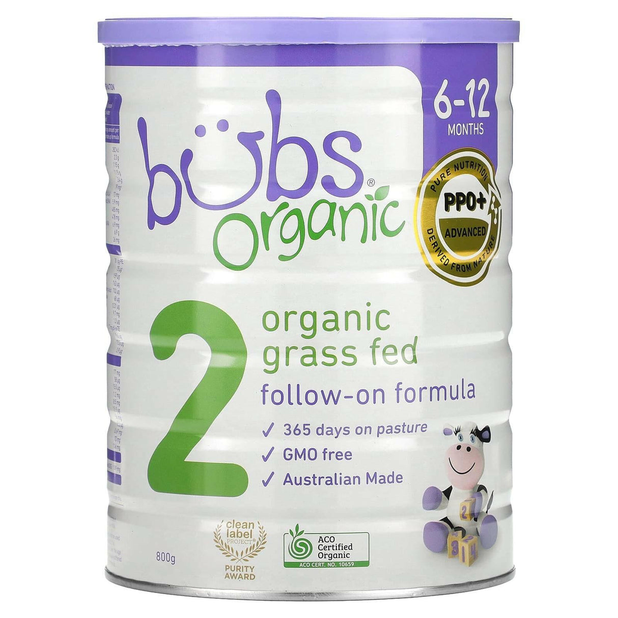 Aussie Bubs, Organic Grass Fed Follow-On Formula, 6-12 Months, 800 g - Supply Center USA