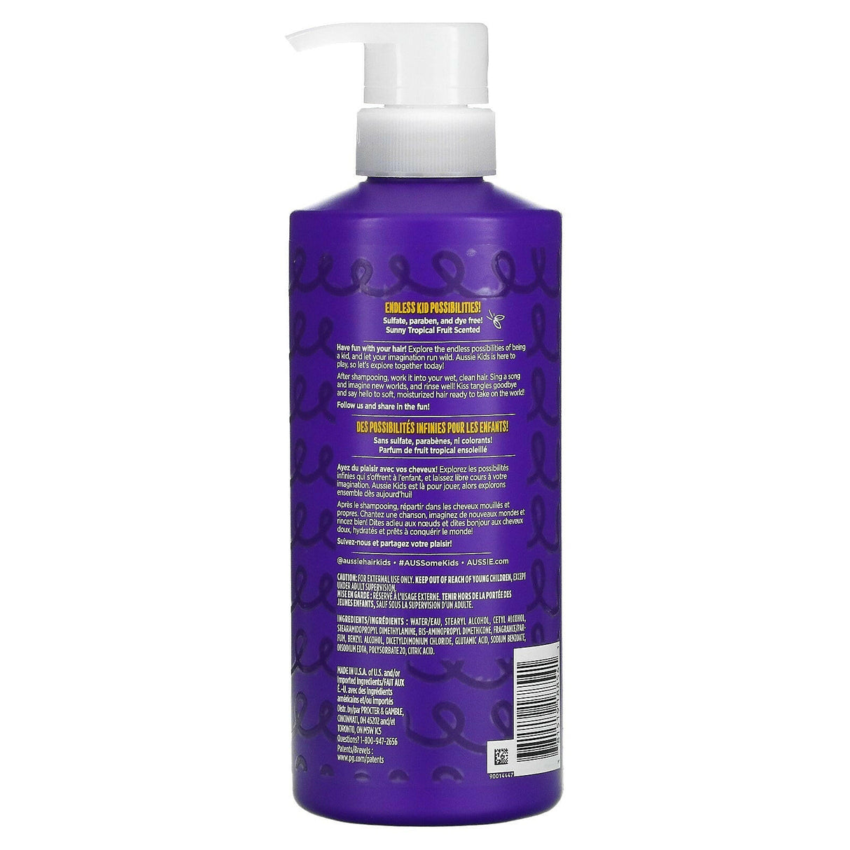 Aussie, Kids, Curly Conditioner Revitalisant, Sunny Tropical Scent, 16 fl oz (475 ml) - Supply Center USA