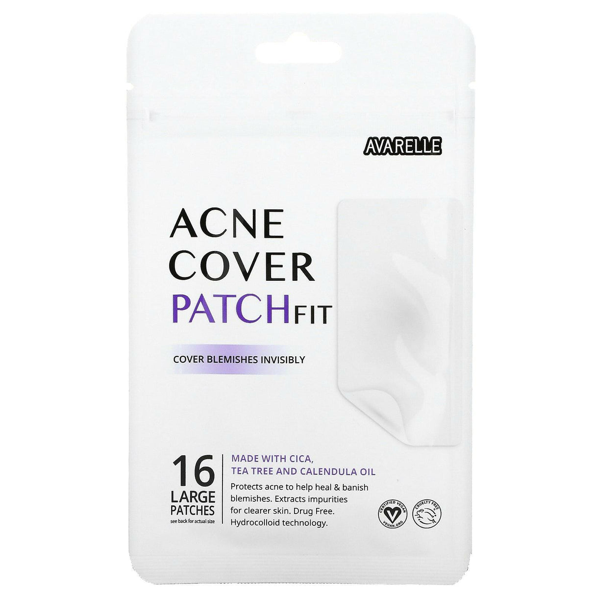 Avarelle, Acne Cover Patch Fit, 16 Large Patches - Supply Center USA