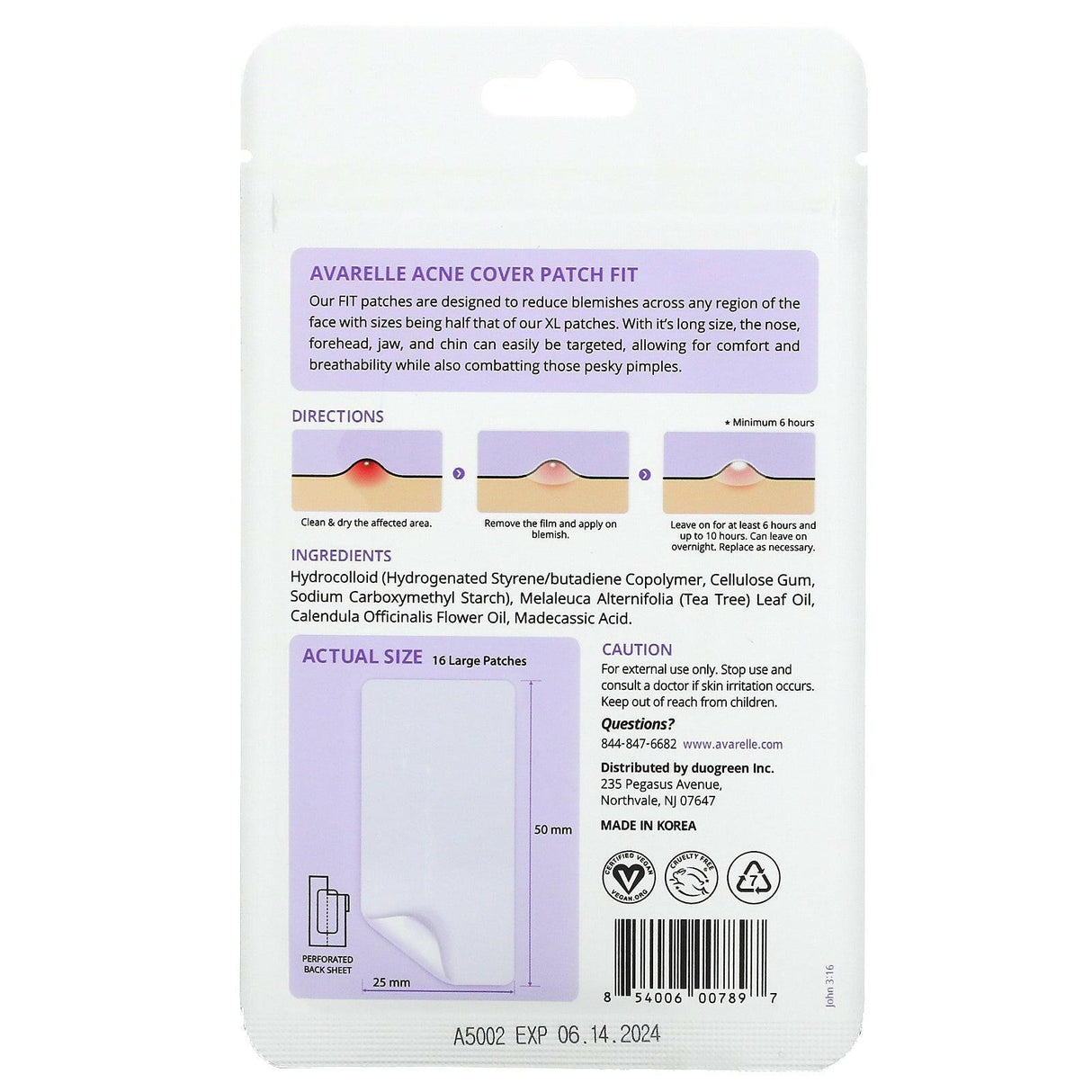 Avarelle, Acne Cover Patch Fit, 16 Large Patches - Supply Center USA