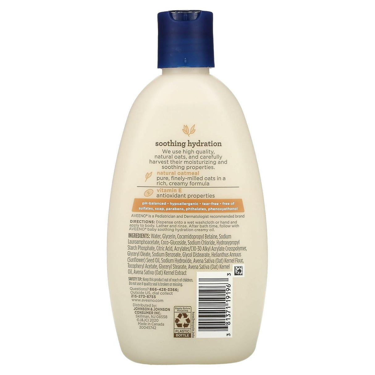 Aveeno, Baby, Creamy Wash, Fragrance-Free, 8 fl oz (236 ml) - Supply Center USA