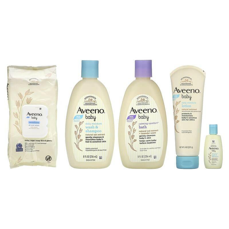 Aveeno, Baby, Welcome Little One Gift Basket , 6 Piece Set - Supply Center USA