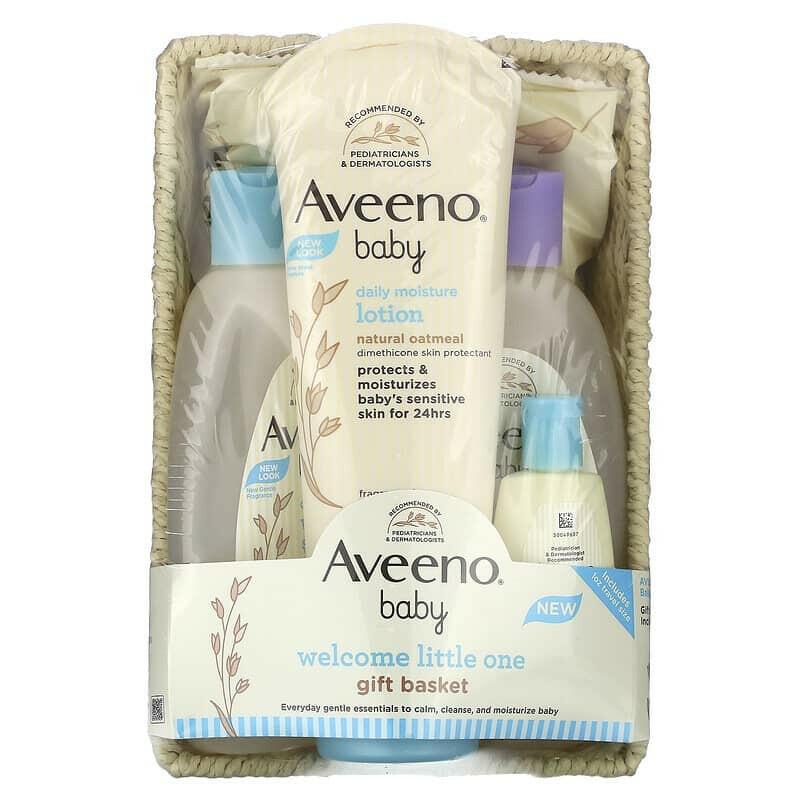 Aveeno, Baby, Welcome Little One Gift Basket , 6 Piece Set - Supply Center USA