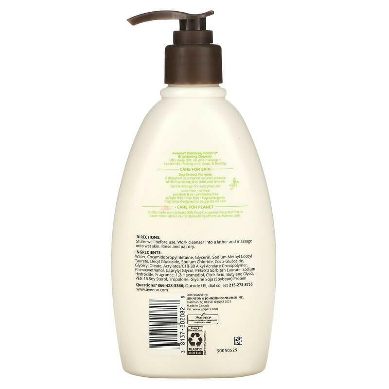 Aveeno, Positively Radiant, Brightening Cleanser , 11 fl oz (325 ml) - Supply Center USA