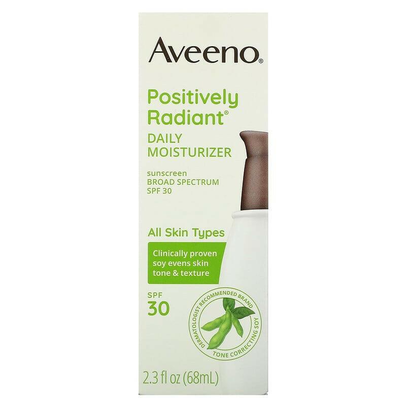 Aveeno, Positively Radiant, Daily Moisturizer Sunscreen, SPF 30, 2.3 fl oz (68 ml) - Supply Center USA