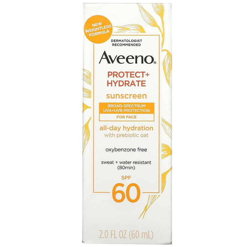 Aveeno, Protect + Hydrate, Sunscreen, For Face, SPF 60, 2 fl oz (60 ml) - Supply Center USA