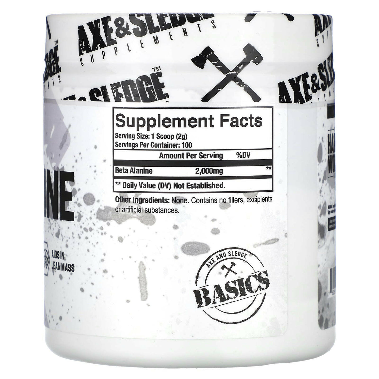 Axe & Sledge Supplements, Basics, Beta Alanine, Unflavored, 7.05 oz (200 g) - Supply Center USA